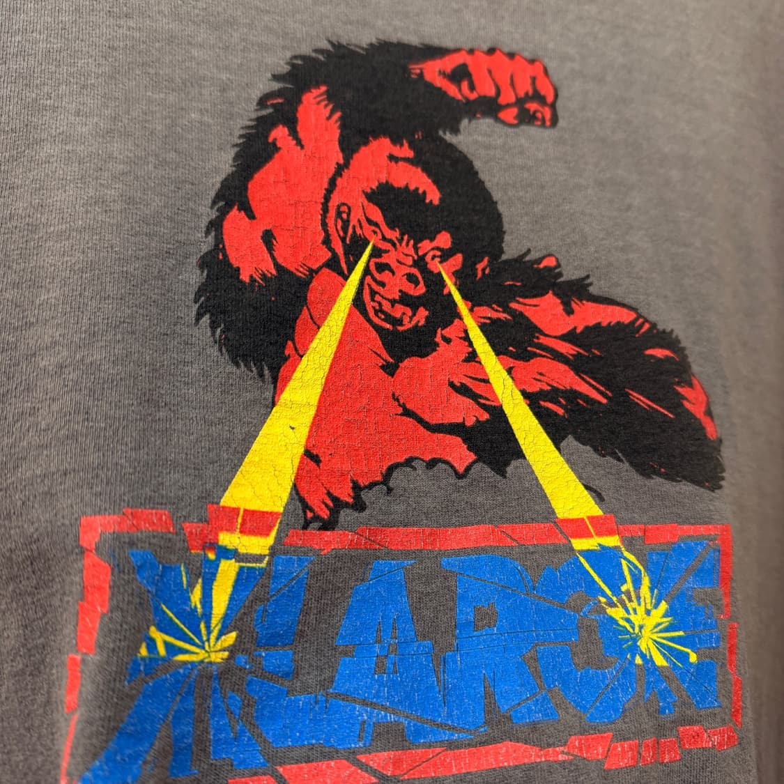 90 00S 엑스라지 하드 페이딩 데미지 빈티지 스트릿 티셔츠 S 상품이미지3