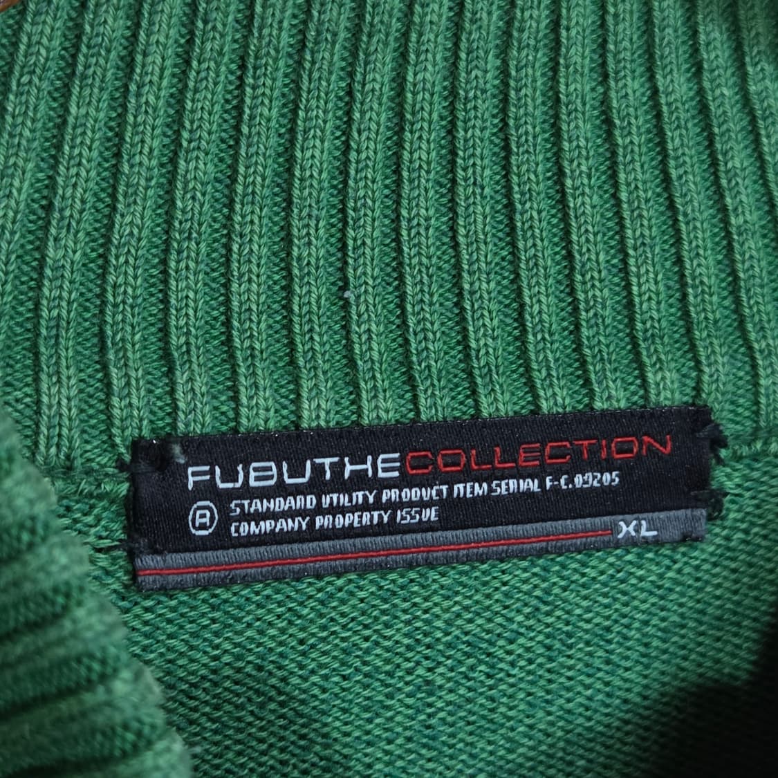 후부 그린 네이비 배색 니트 집업 상품이미지8