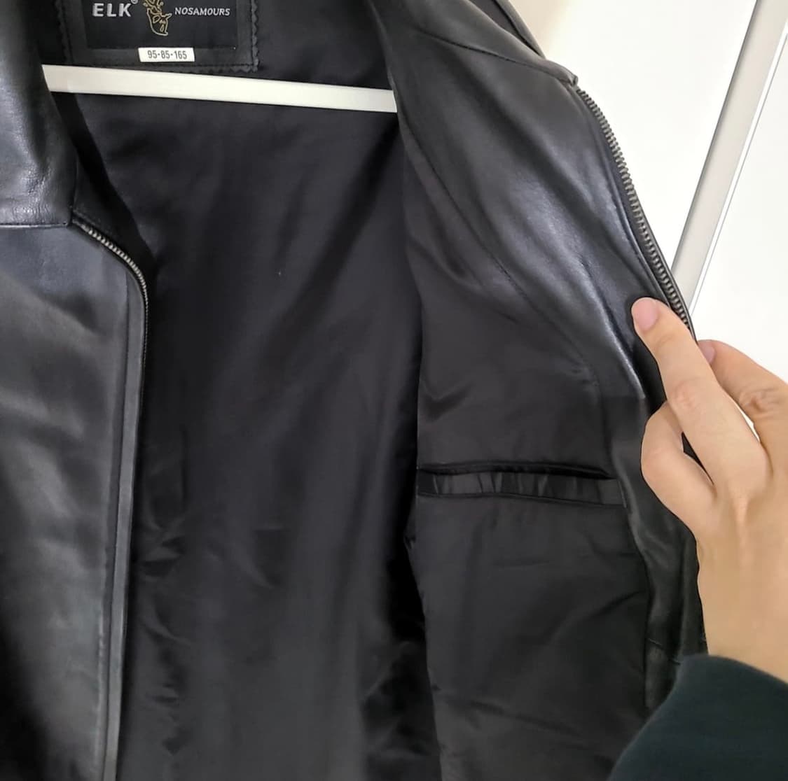 빈티지 양가죽100% 램스킨 싱글 레더 자켓 상품이미지4