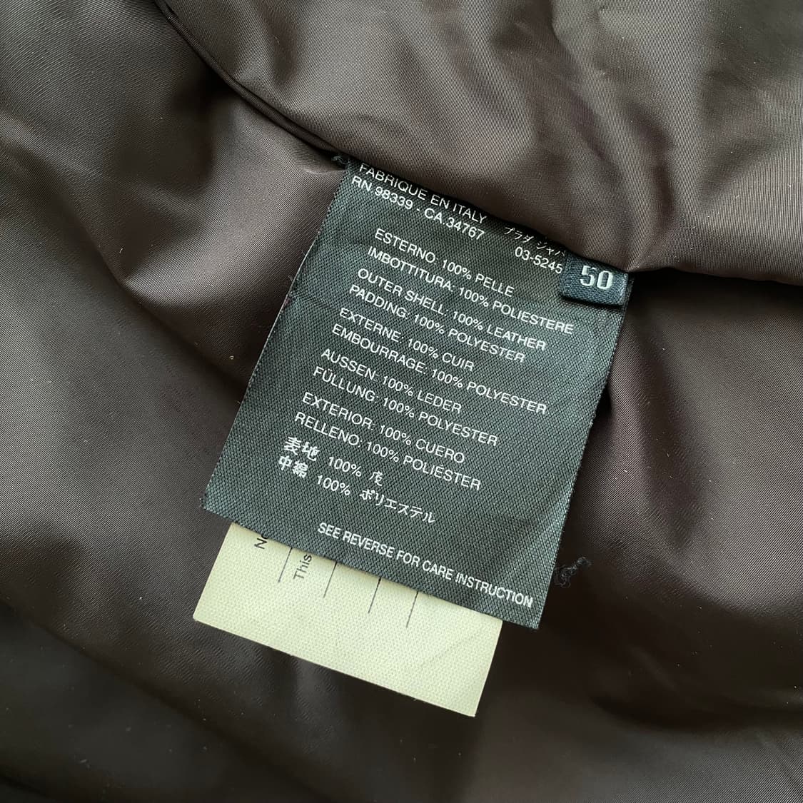[50] 프라다 스탠카라 레더 카코트 브라운 상품이미지8
