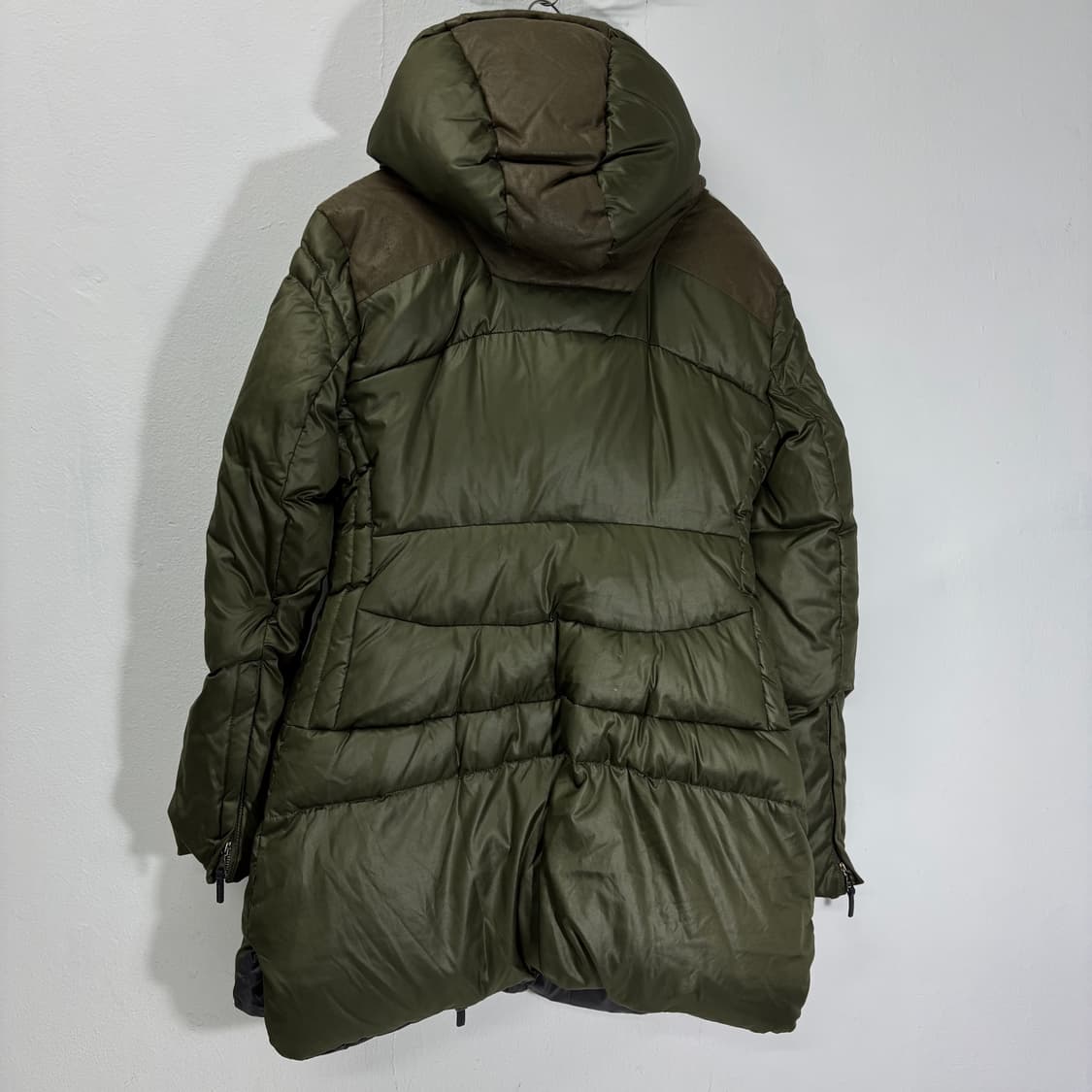 우먼M 타임 카키 니트레이어드 덕다운 패딩 상품이미지3