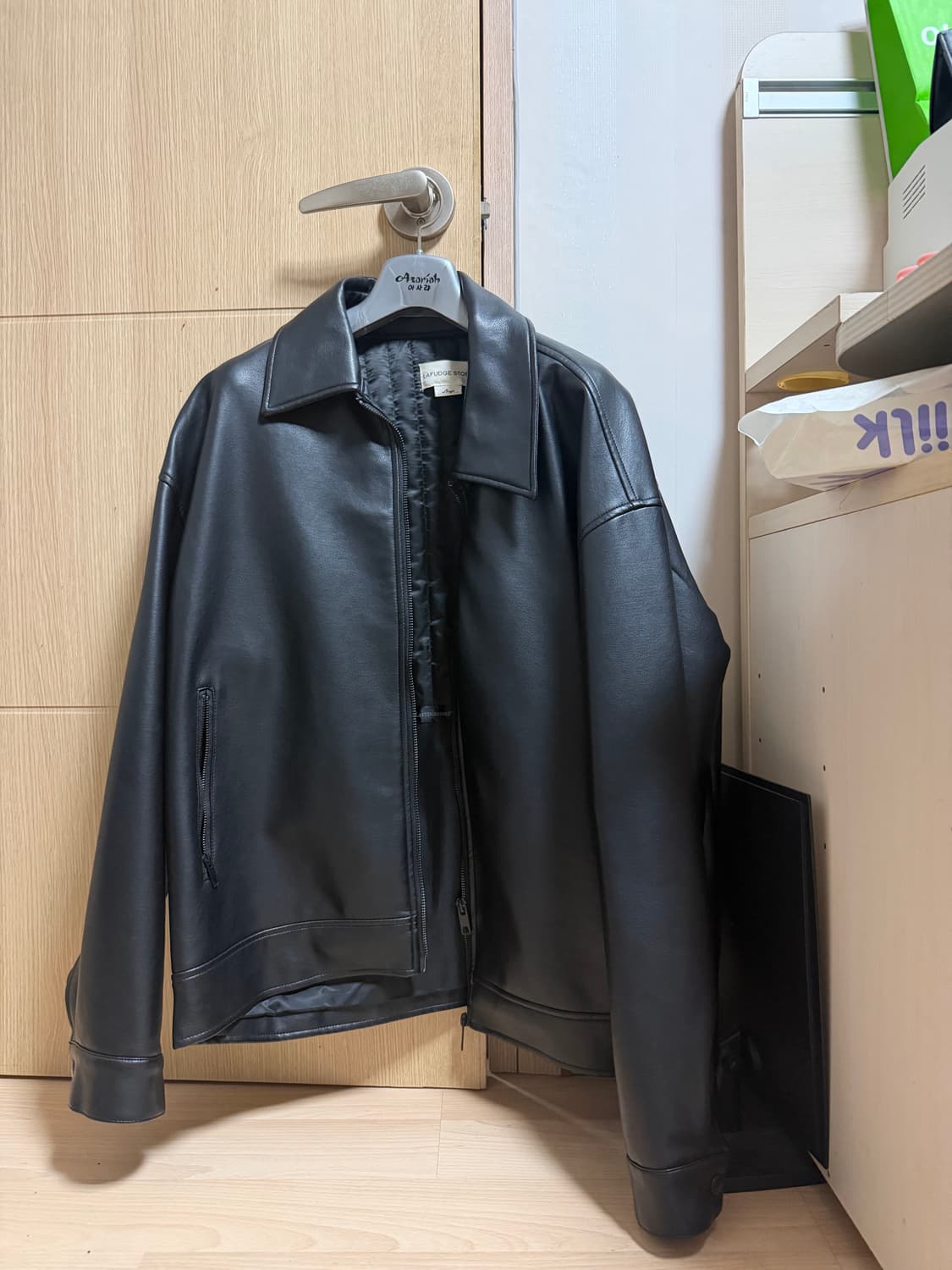 라퍼지스토어 버핑레더 오버핏 블루종 L 상품이미지1