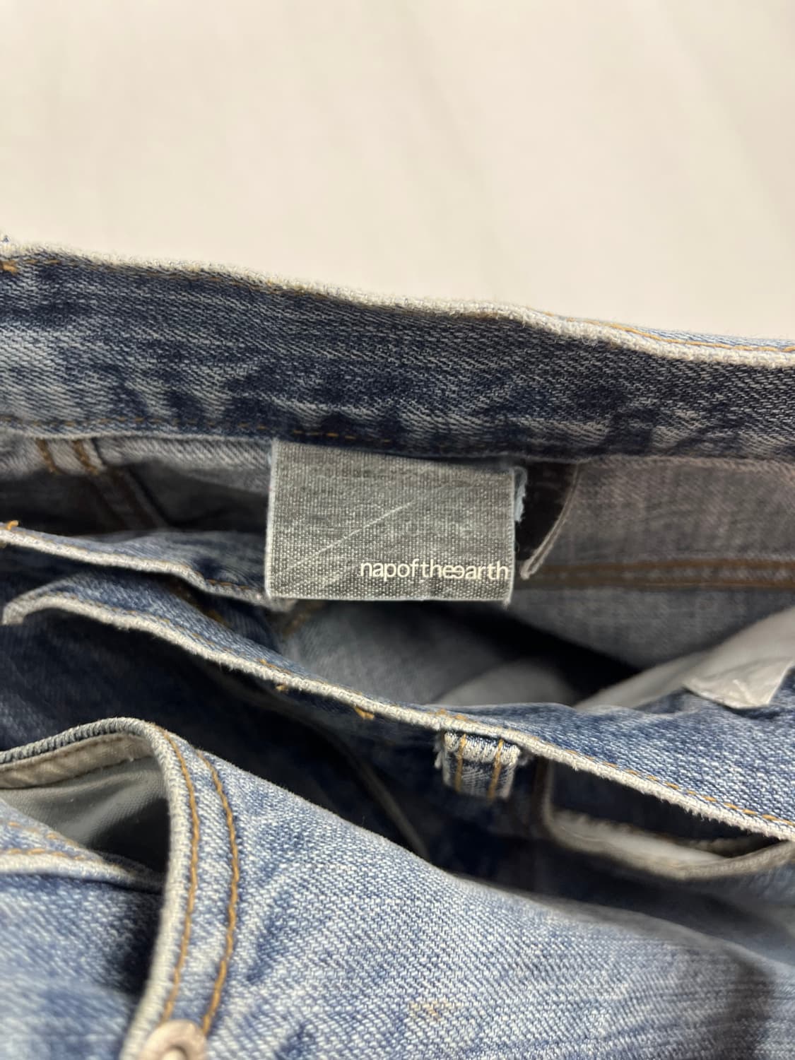 Vintage 데미지 연청 와이드핏 데님팬츠  상품이미지6