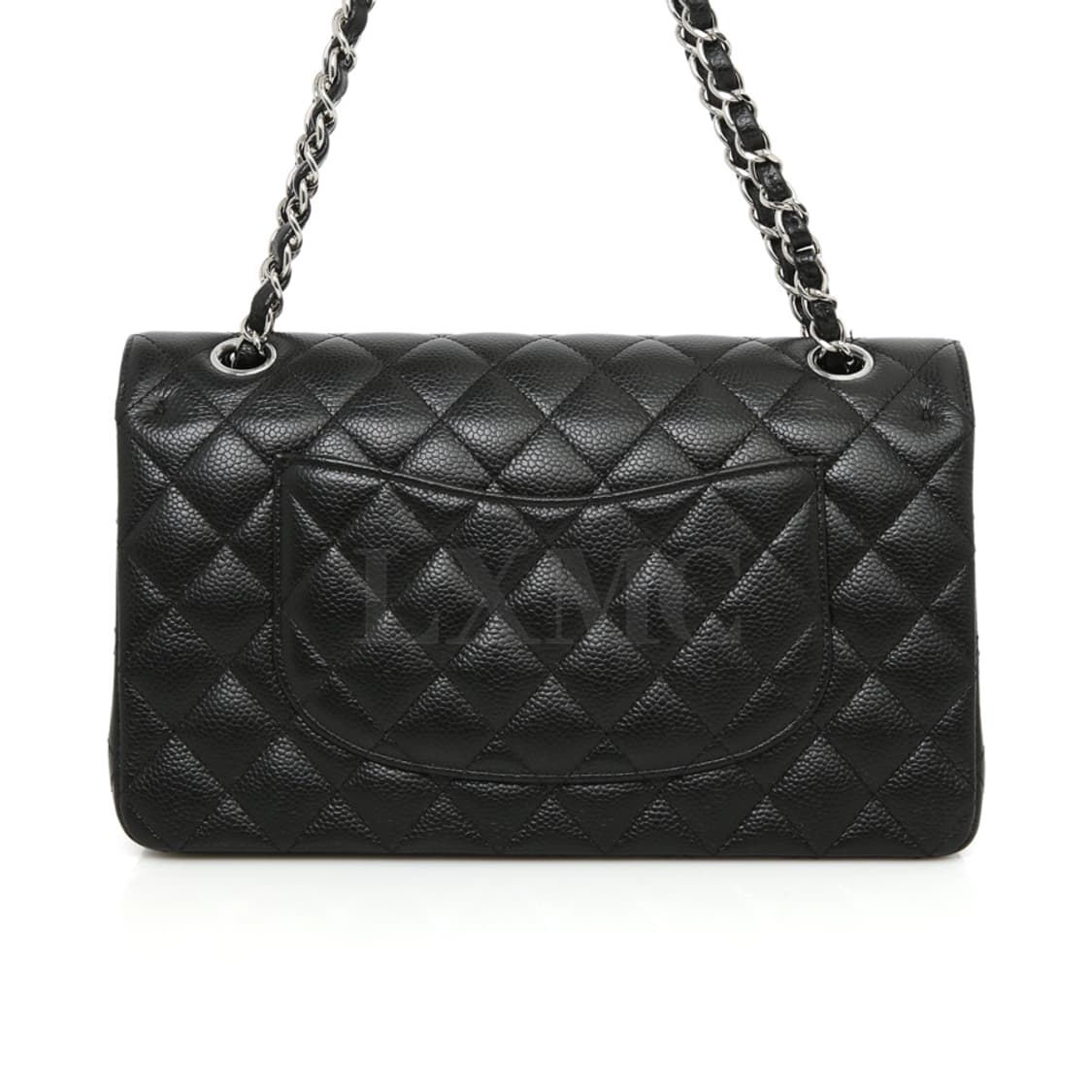 샤넬 클래식 캐비어 미듐 블랙 은장 체인백 A01112 상품이미지5