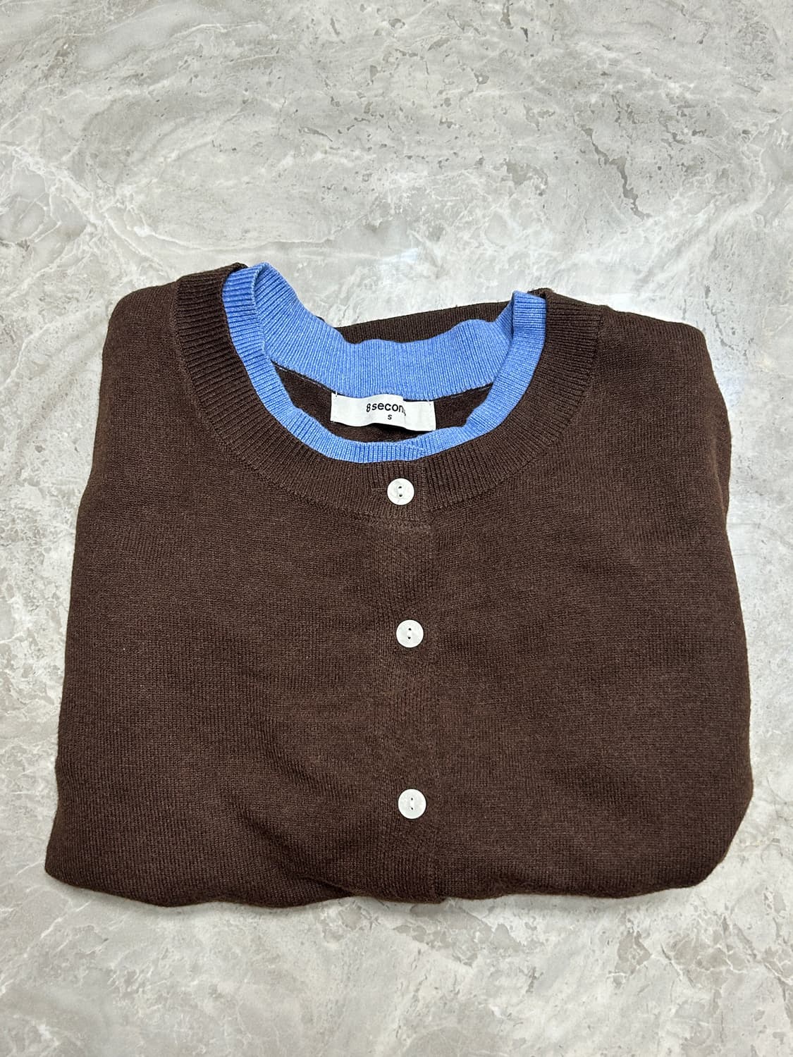 에잇세컨즈 브라운 배색 레이어드 가디건 S 상품이미지7