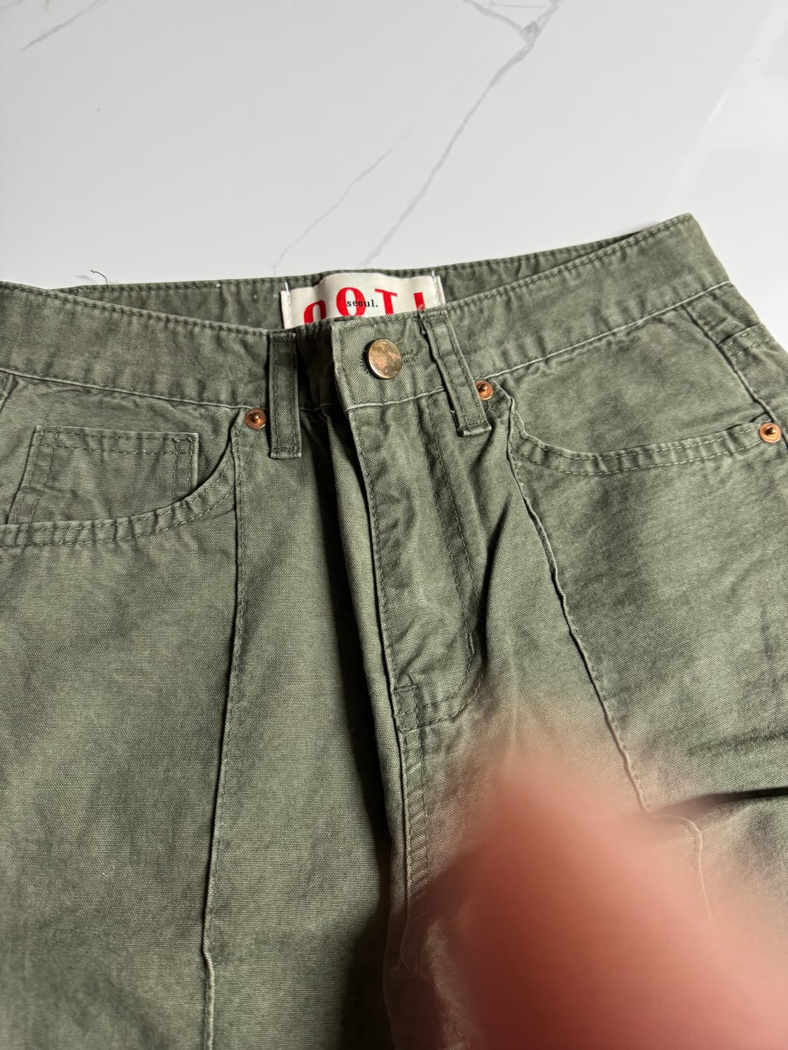 ootj 카키 부츠컷 팬츠 상품이미지2