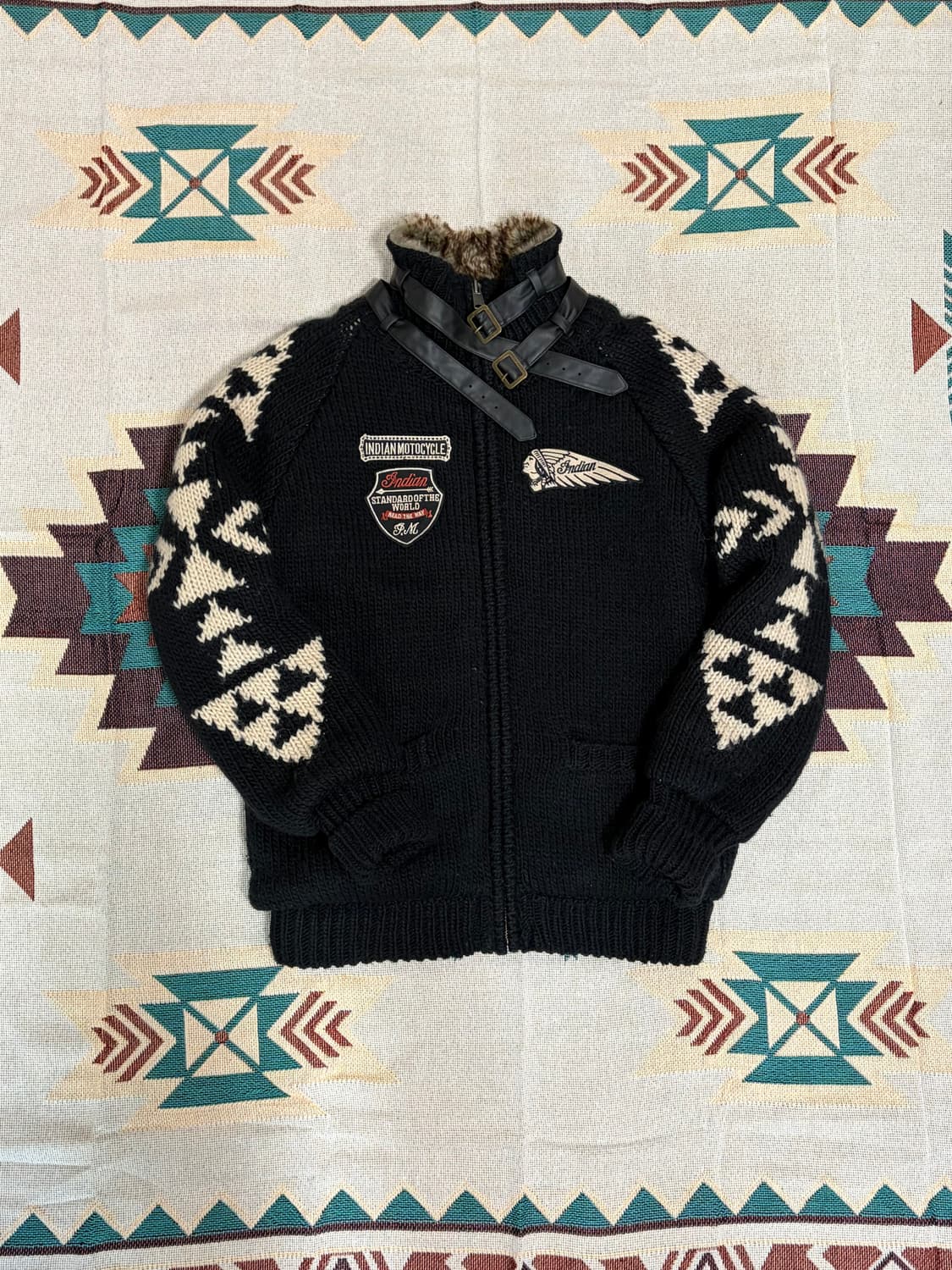 인디안모터사이클 바이커 코위찬 퍼자켓 상품이미지2