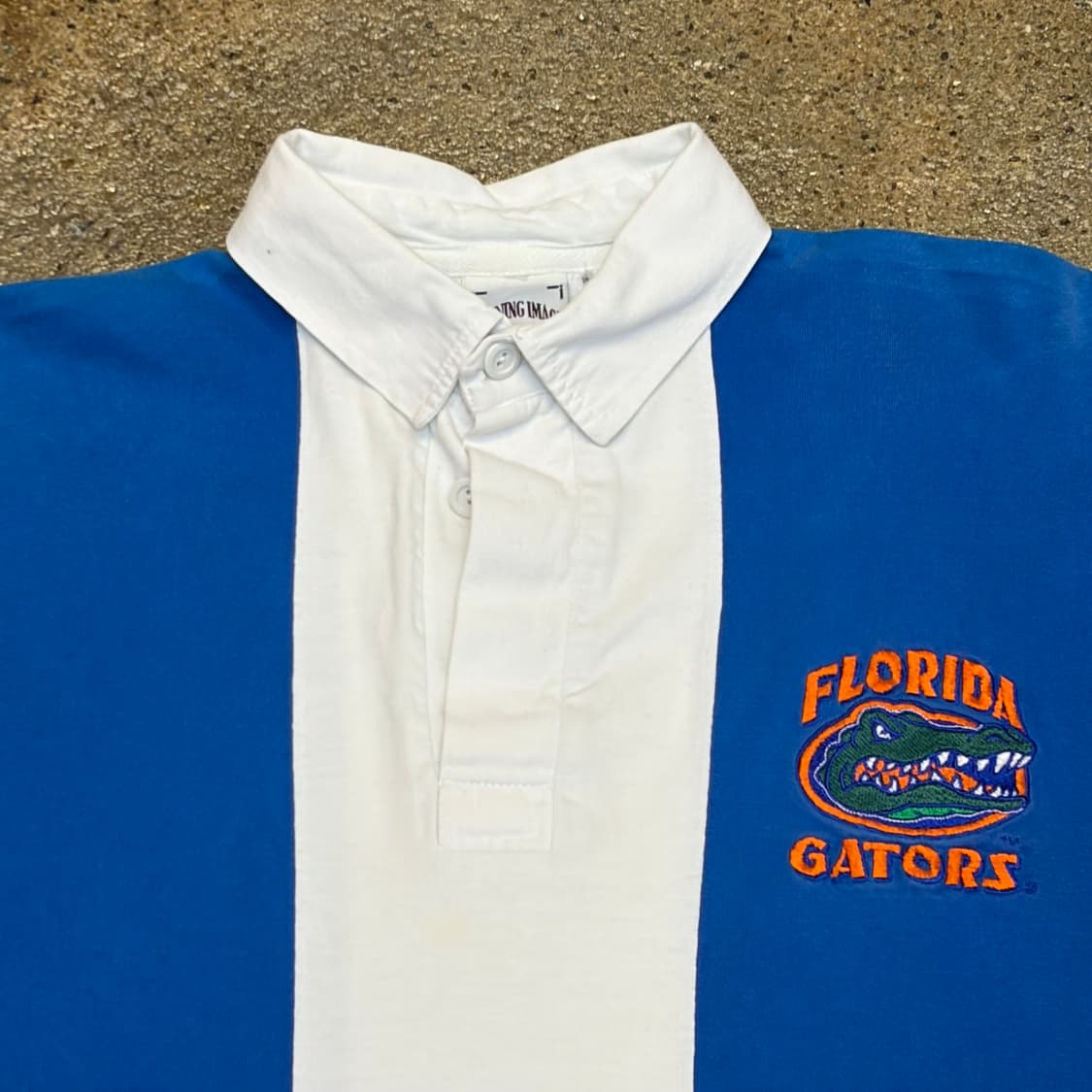 90s USA 빈티지 게이터스 스트라이프 럭비티 카라티 상품이미지4