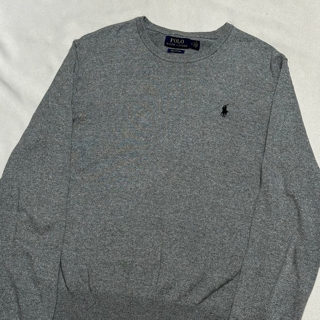 M 폴로랄프로렌 블랙 포니 그레이 피마 코튼 니트 상품이미지1