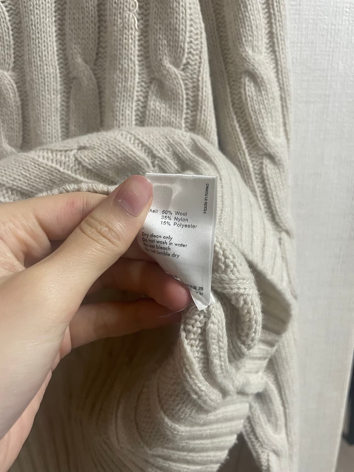 LEVAR 르바 울 꽈배기 니트 새상품 상품이미지5