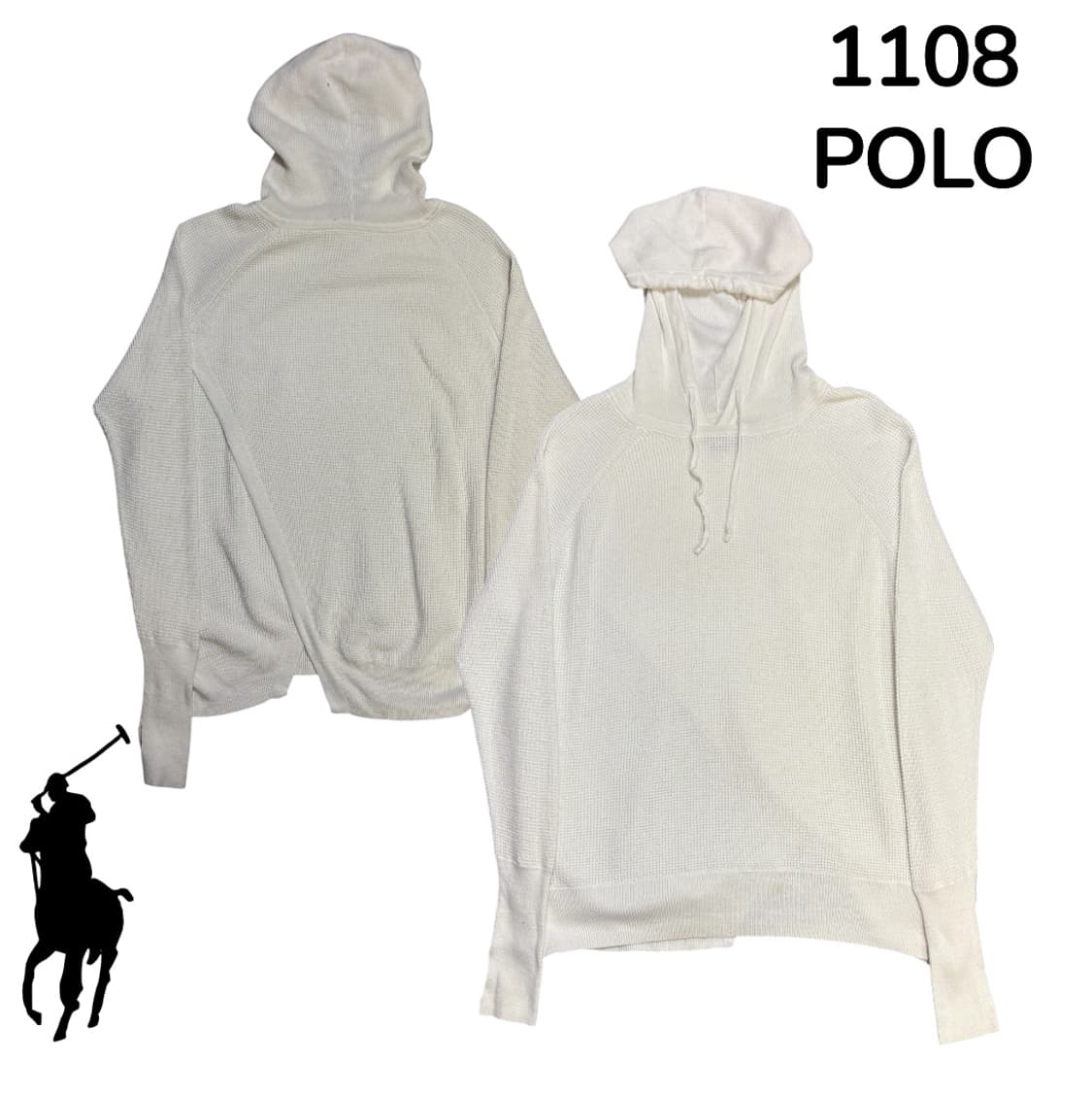 폴로 랄프로렌 절개 디테일 여성용 와플 후드티 S 상품이미지1