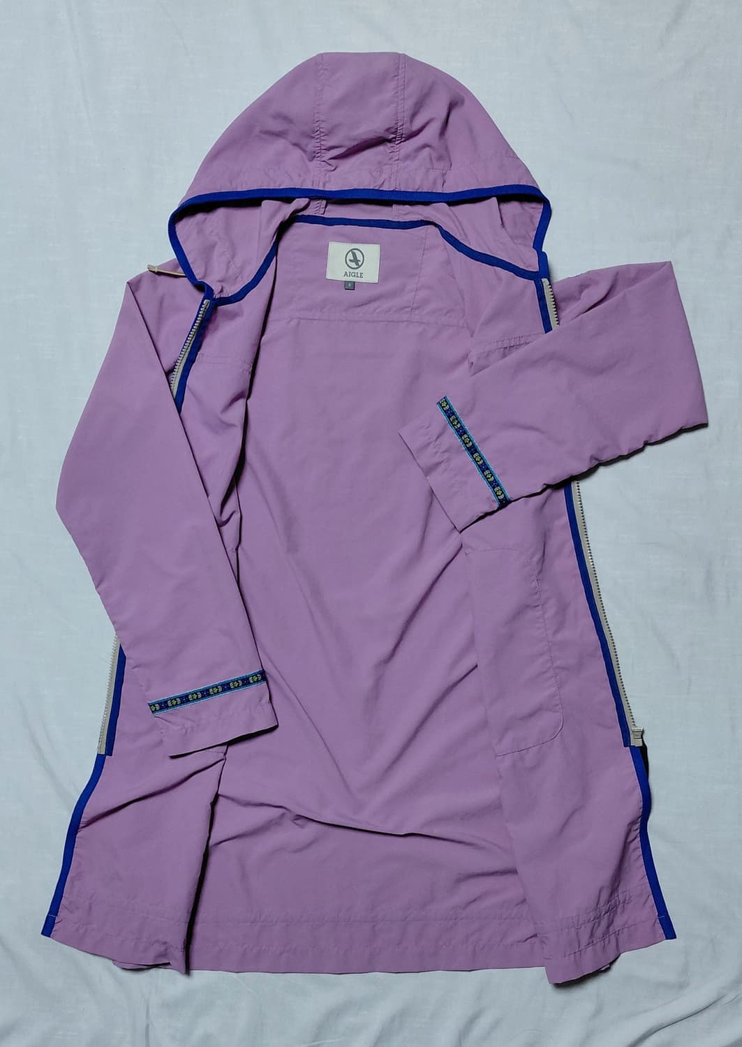 에이글(AIGLE) 여성 롱 후드 바람막이 자켓 (S사이즈/퍼플) 상품이미지7