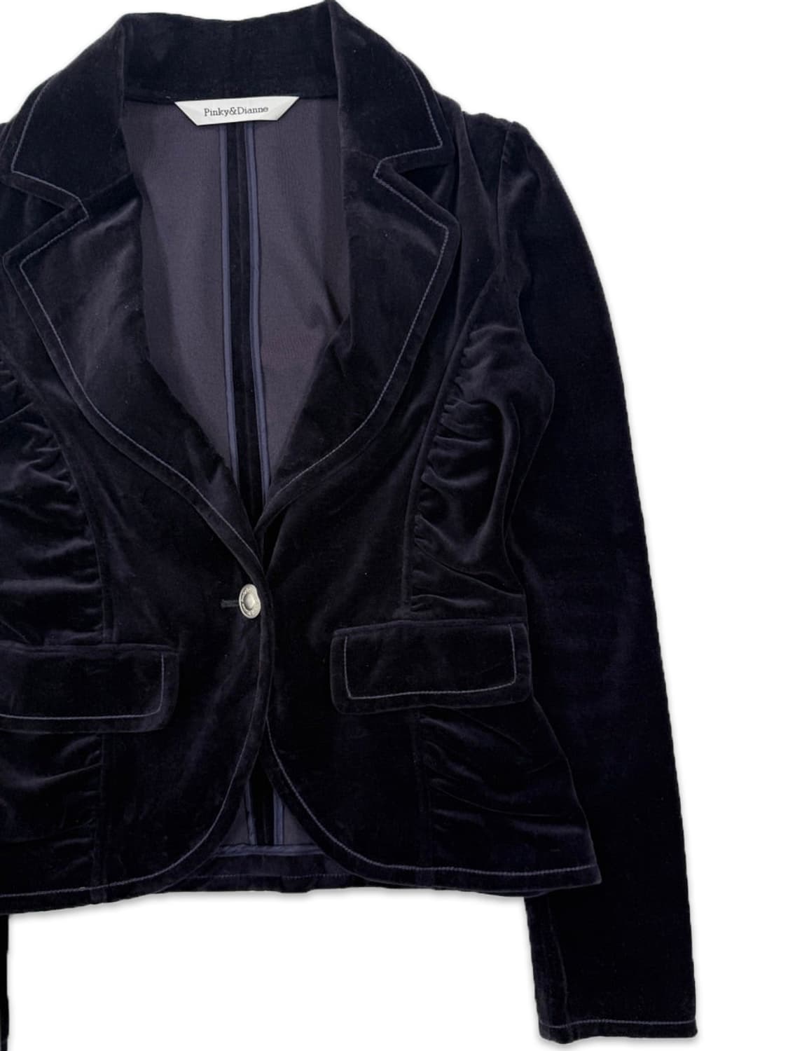 빈티지 Pinky&Dianne 퍼플 벨벳 셔링 싱글 자켓 상품이미지2