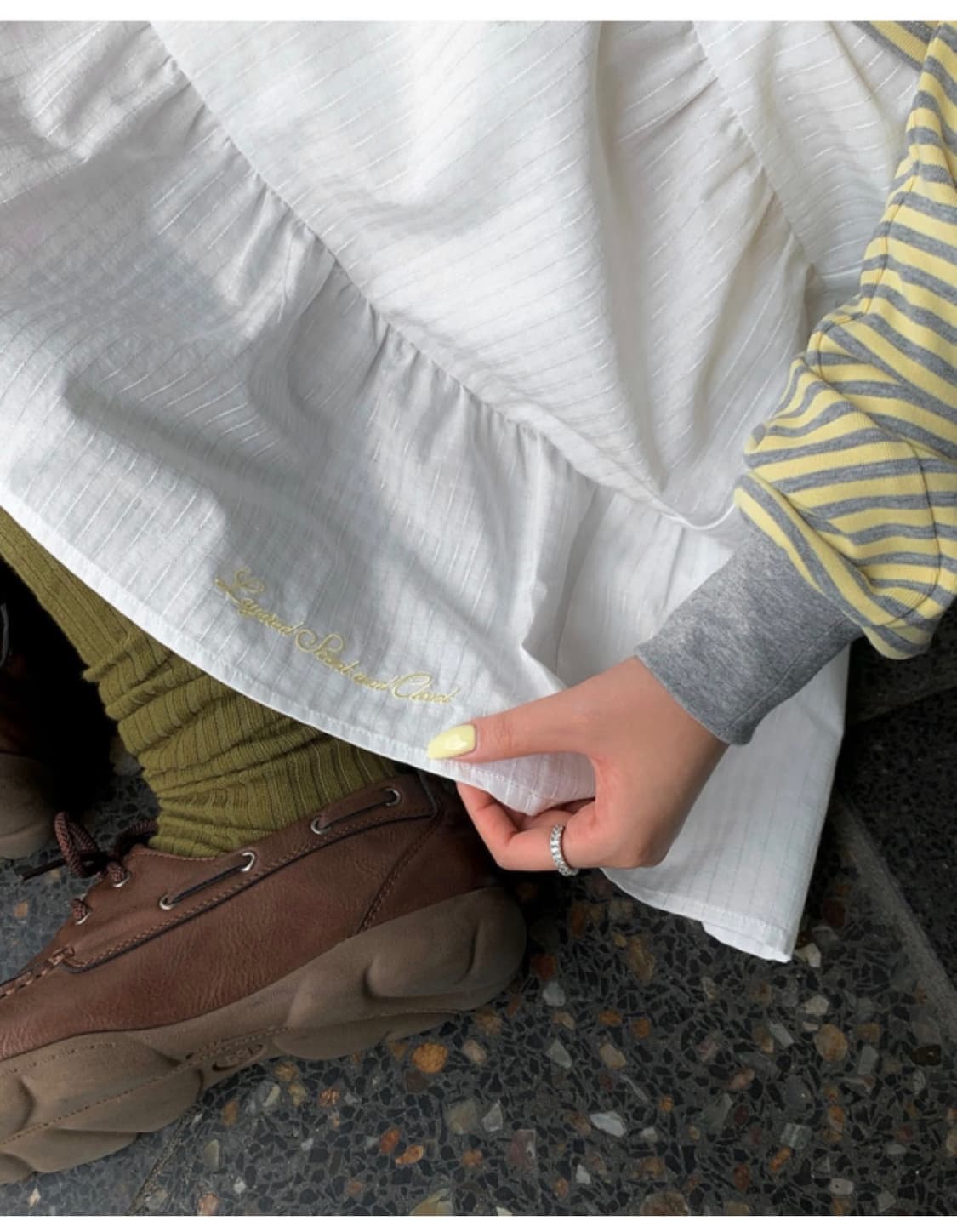 베이델리 캉캉 미디 스커트 화이트 상품이미지3