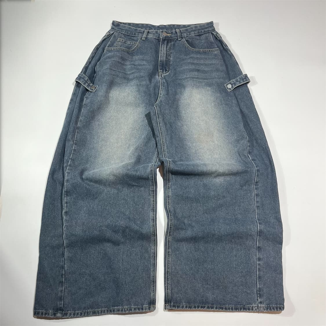 빈티지 워싱 와이드 벌룬 데님 팬츠 상품이미지1