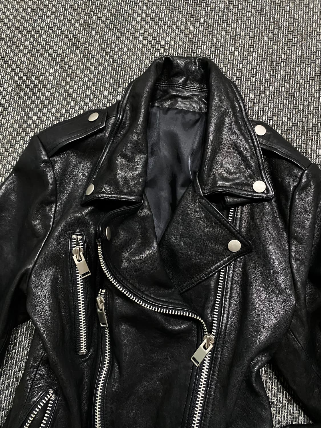 Multi Zipper Detail Leather Jacket 상품이미지4