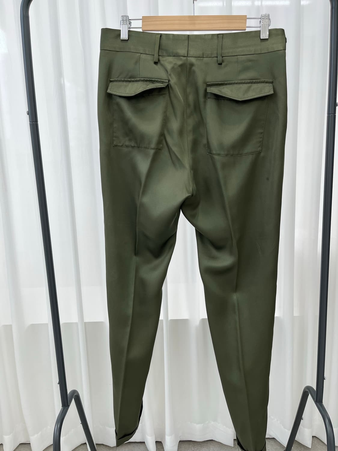 구찌 남성 실크 슬랙스 44 카키 상품이미지2