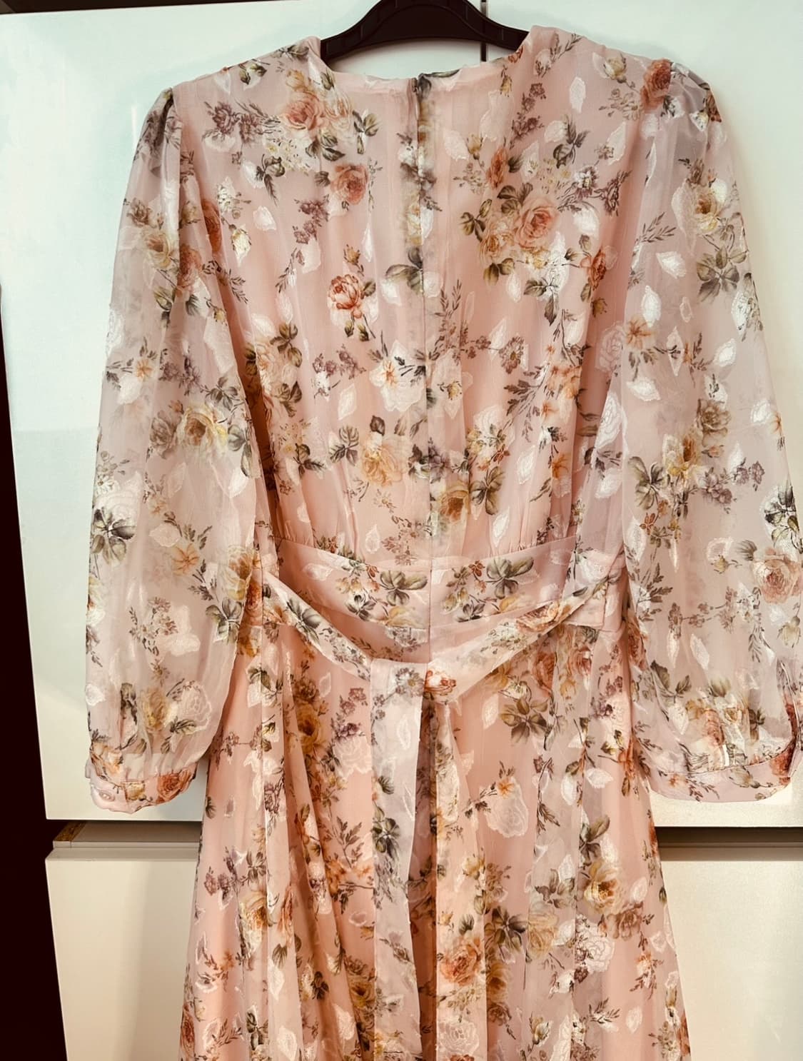 핑크 플라워 쉬폰 롱 원피스 상품이미지4