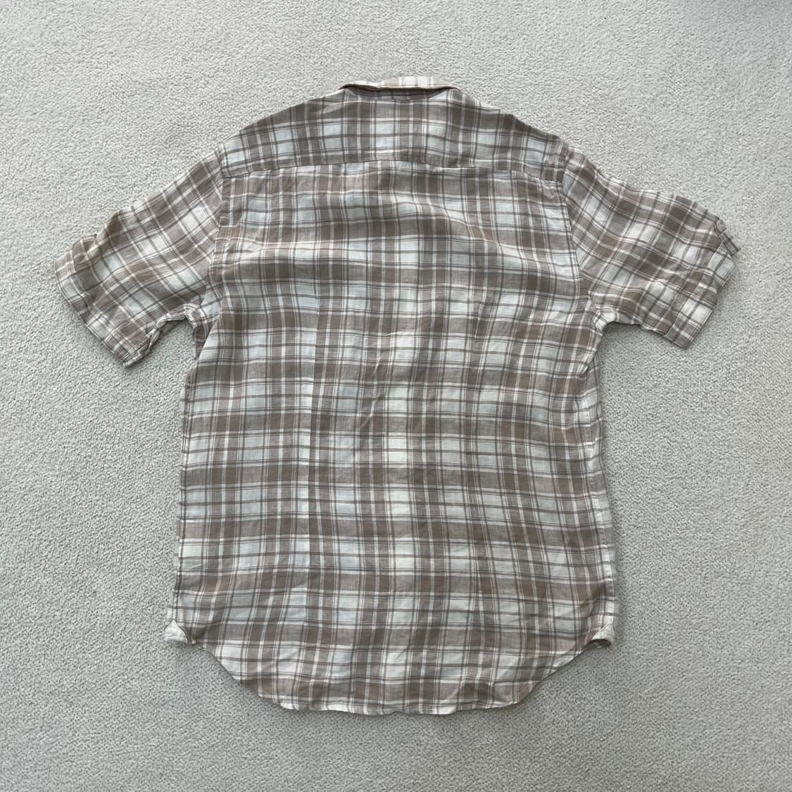 39 헨리코튼 린넨 체크 반팔 셔츠 0409M 상품이미지4