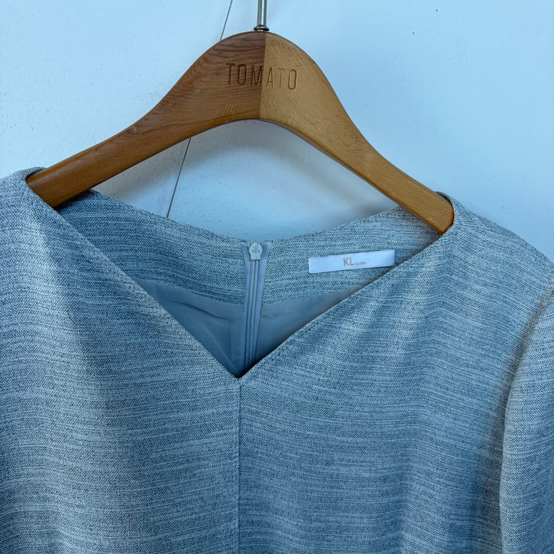 KL by 린 그레이 배색 7부 원피스 상품이미지2