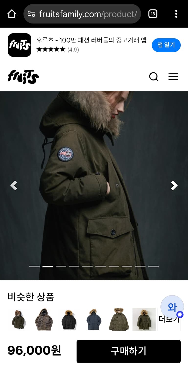 펜필드 아메리칸 후삭 다운 패딩 카키 L 상품이미지8