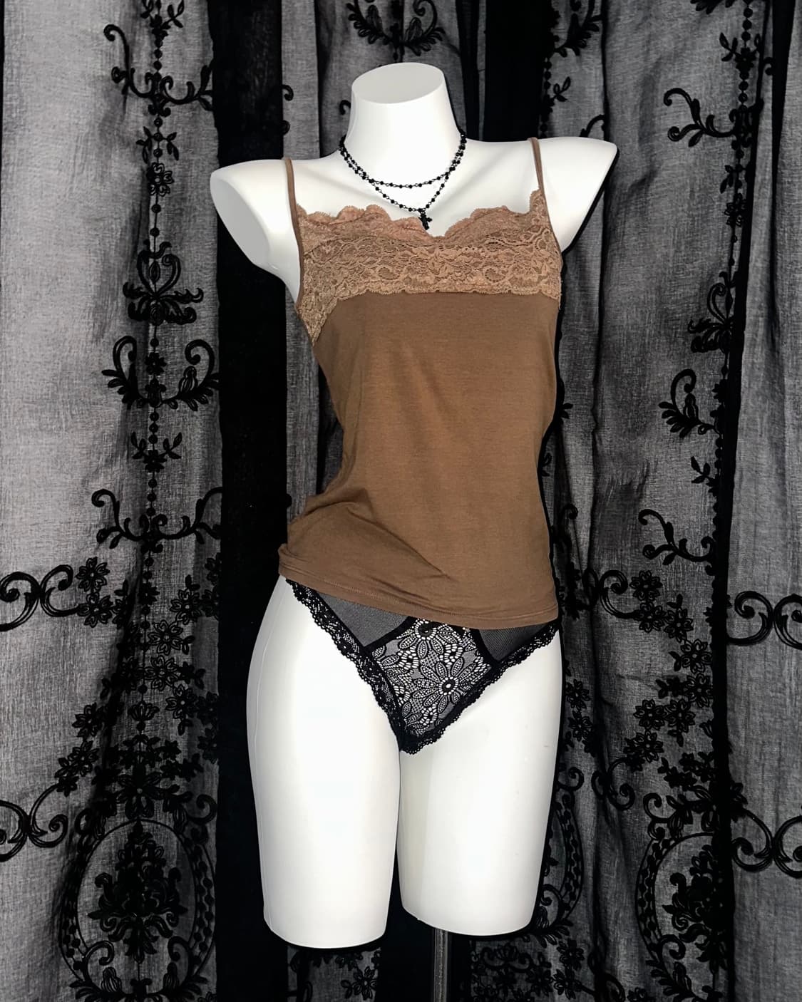 brown lace slip 상품이미지1
