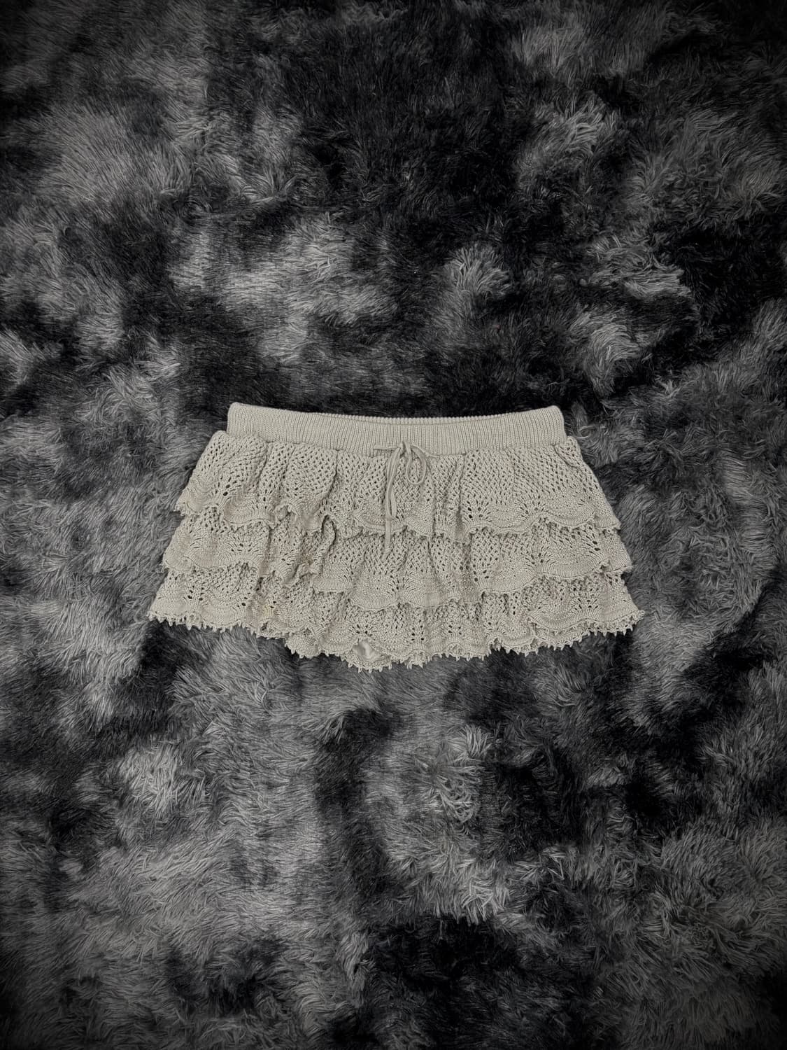 그레이 크로쉐 캉캉 숏스커트 상품이미지1