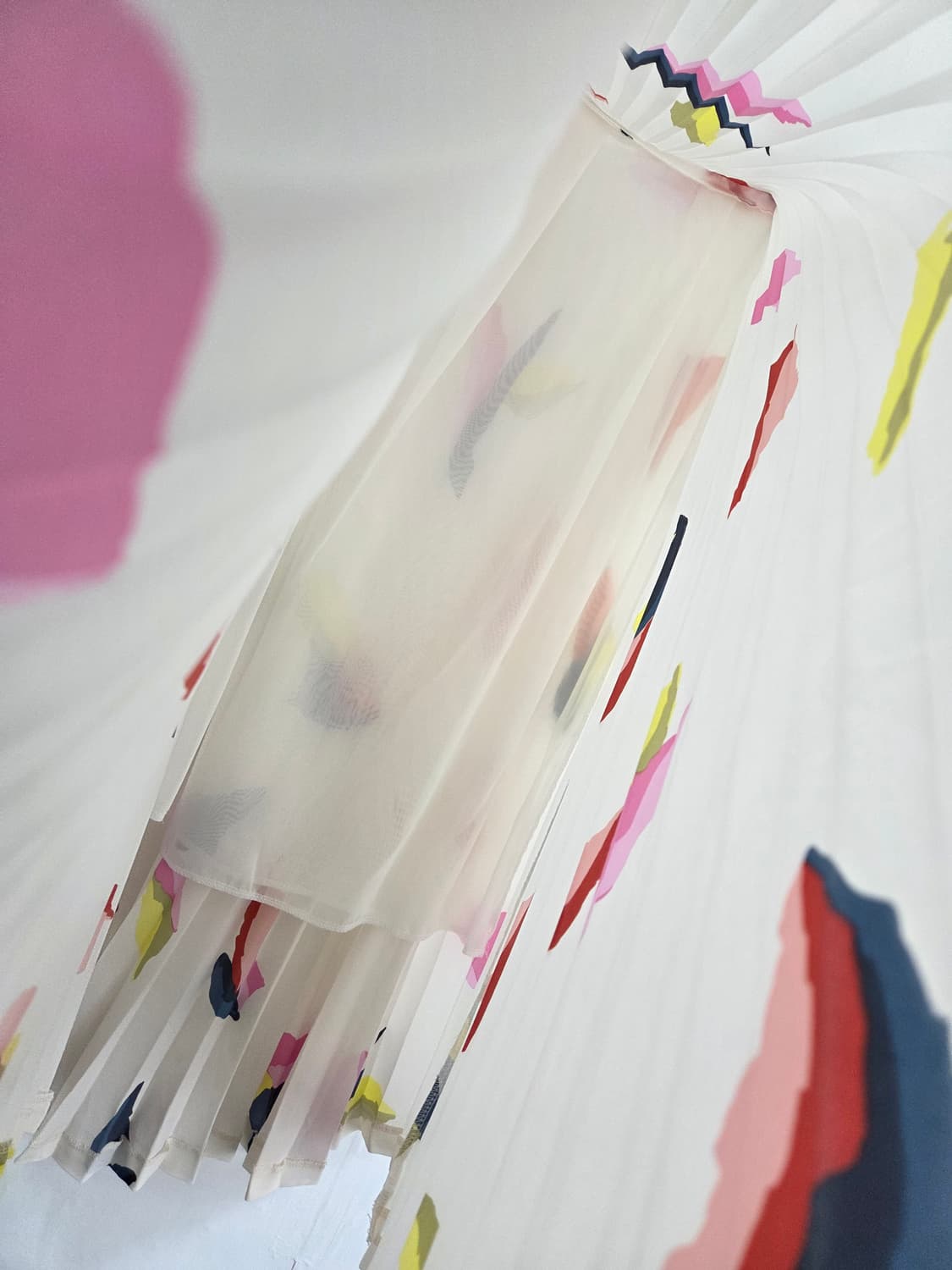 제평브라운즈 패턴 플리츠 롱 스커트 M 상품이미지4