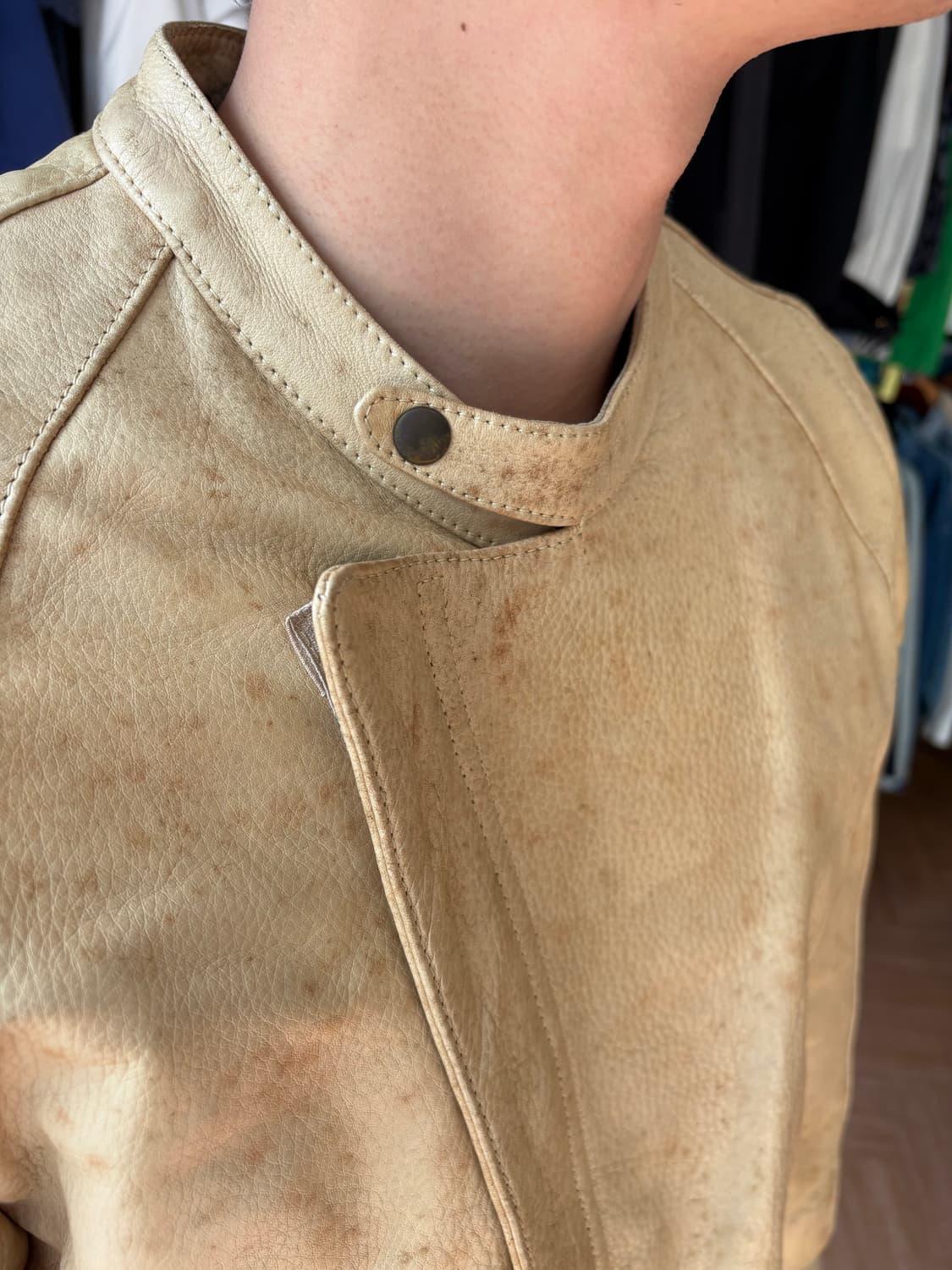 90s Emporio Armani 모터사이클 레더자켓 상품이미지5