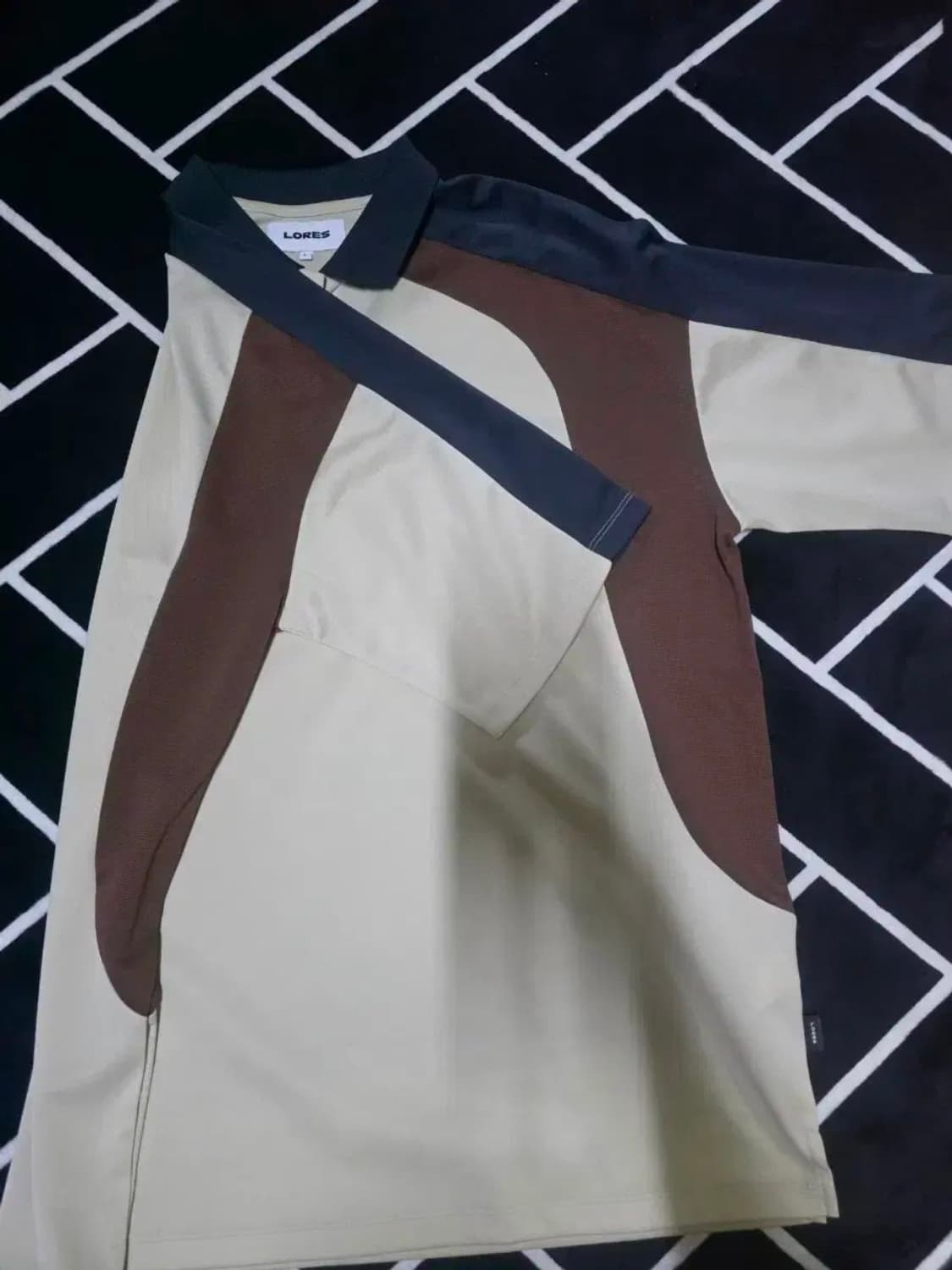 로어즈 메쉬 패널 폴로셔츠 베이지 L 상품이미지2