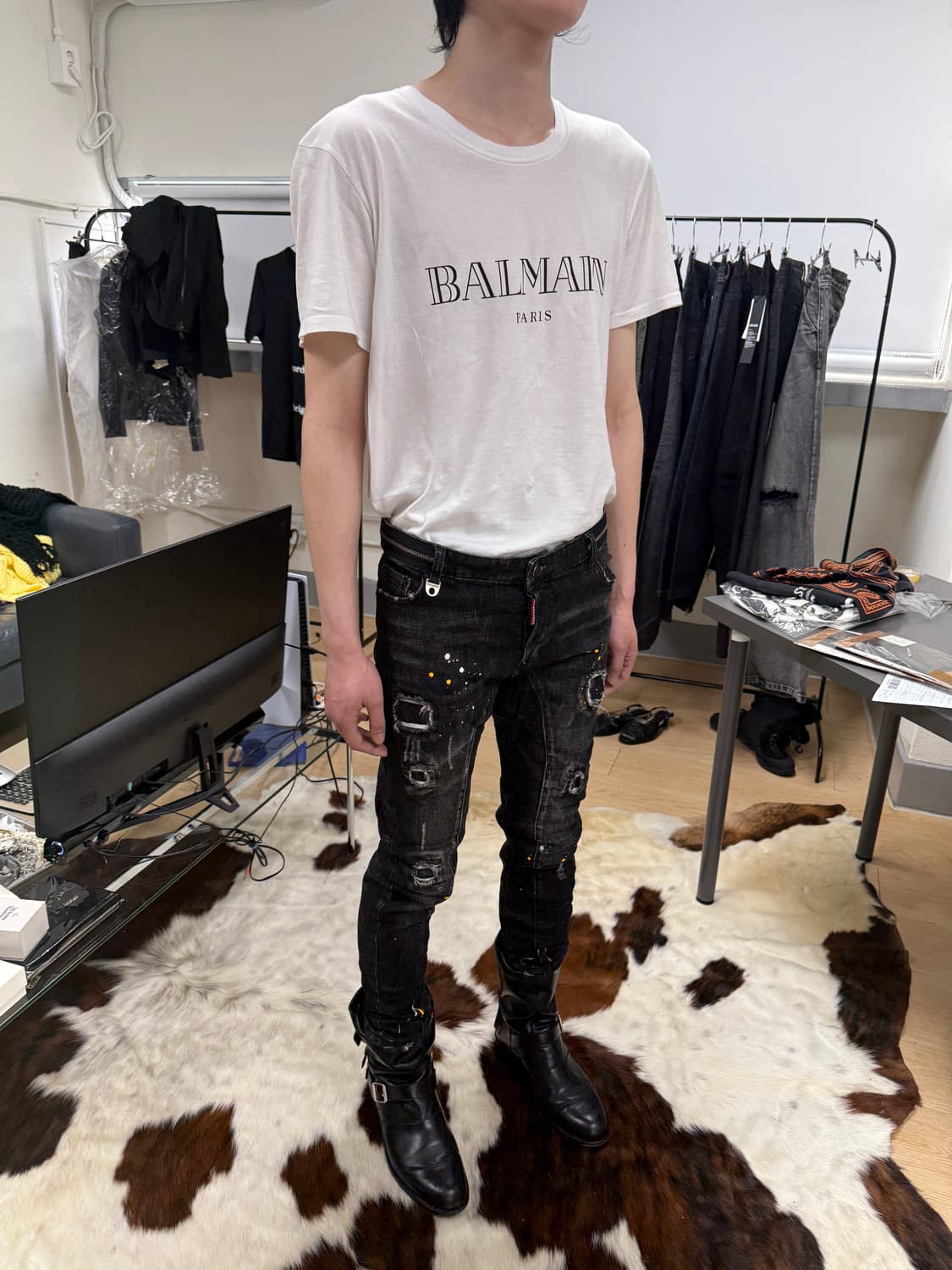 디스퀘어드2 페인팅 바이커 스키니 진 상품이미지1