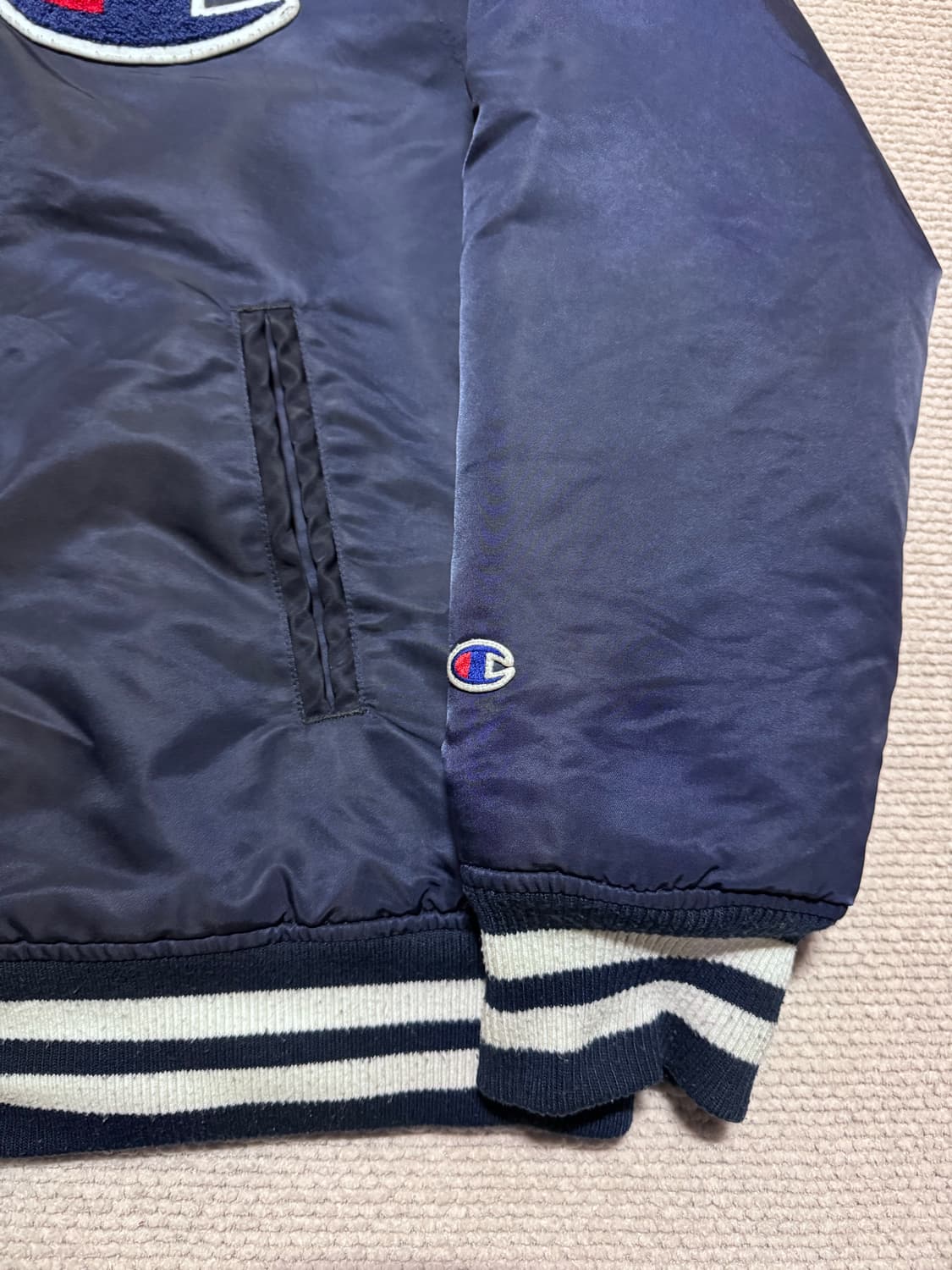 Champion 빅로고 나일론 바시티 자켓 L 상품이미지4