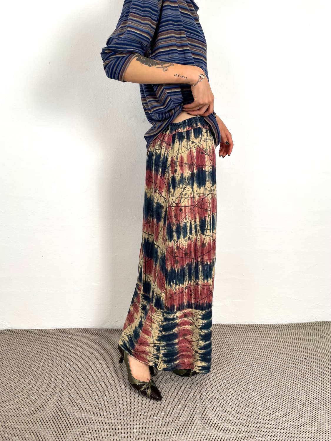 vintage indigo rust batik skirt 상품이미지1