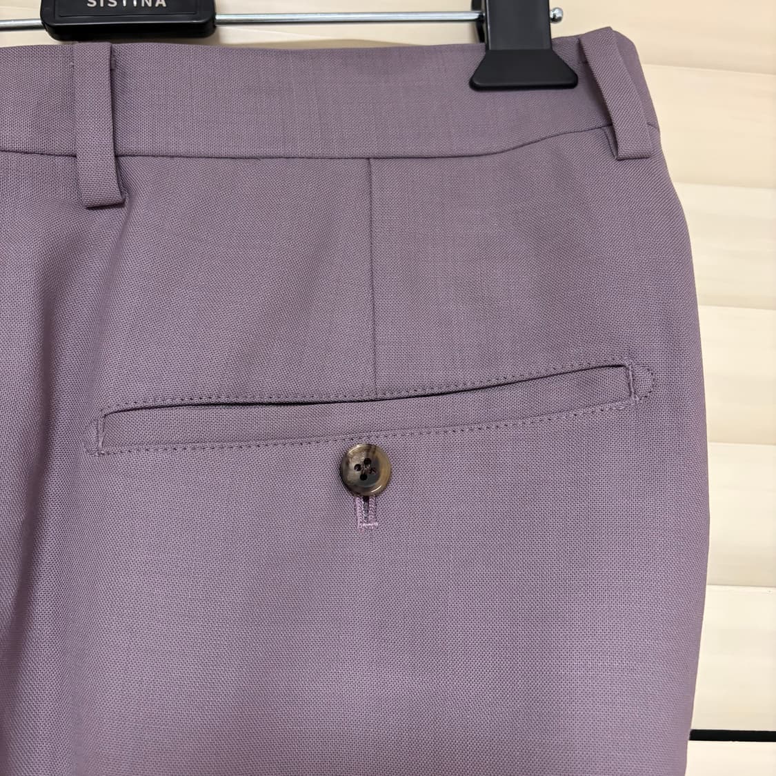 와코마리아 도멜 DORMEUIL 울 플리티트 쇼츠 반바지 퍼플 L 상품이미지4