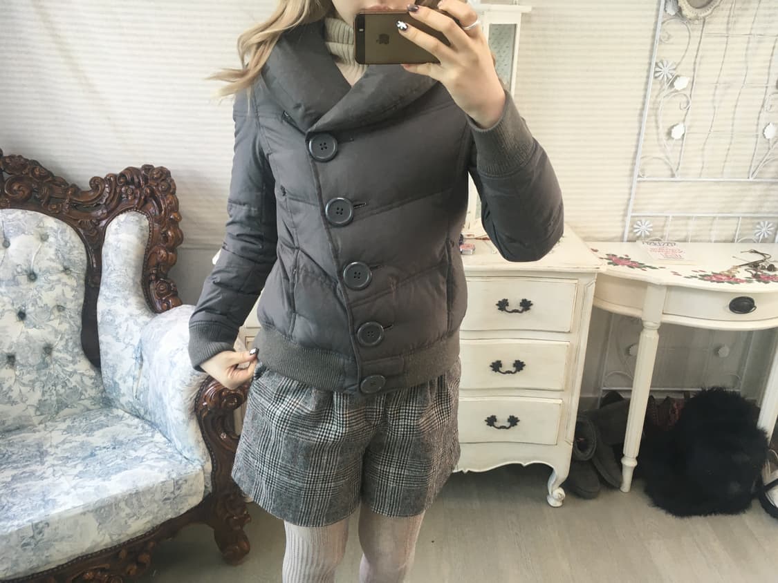 Jpn Vtg khaki gray down button blouson 상품이미지4