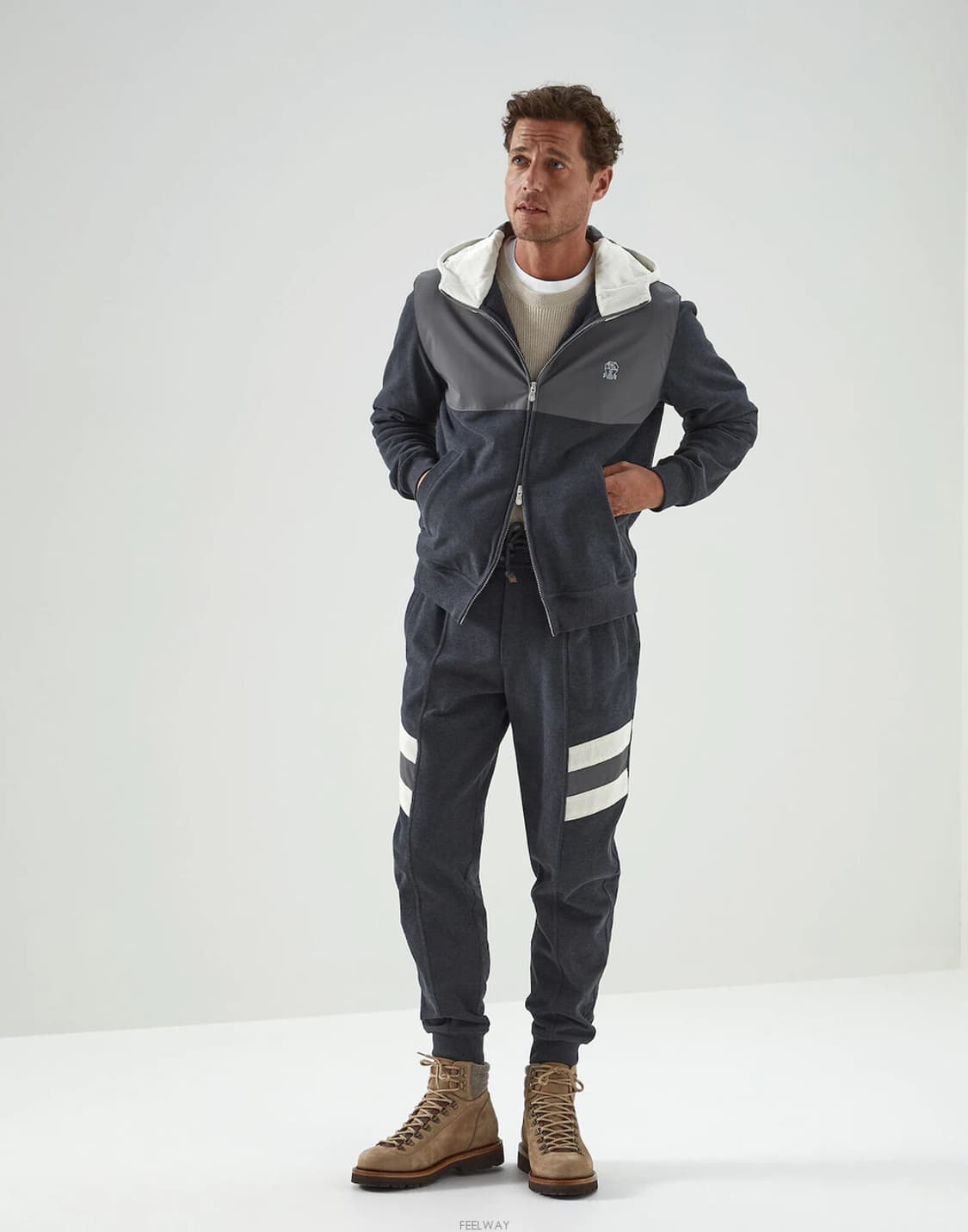 쿠치넬리 콘트라스트 컬러블록 신상 자켓 상품이미지1