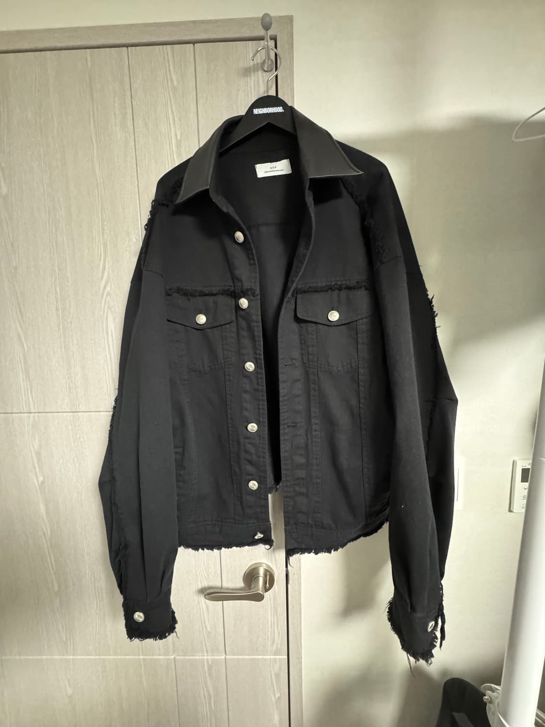 AOP 에이옵 램스킨 칼라 자켓 블랙 2사이즈 상품이미지1