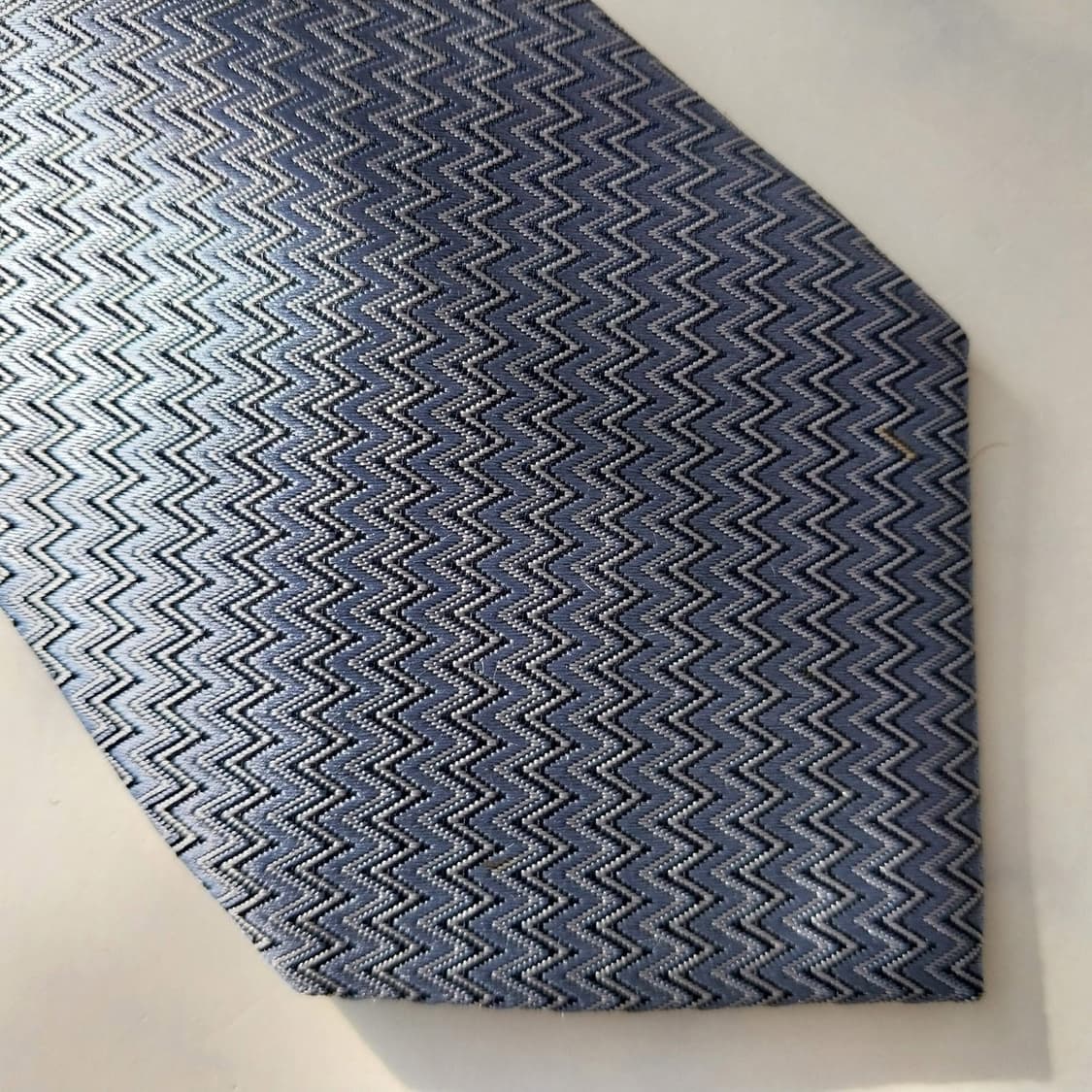 에르메네질도 제냐 실크 블루 헤링본 넥타이 8.4cm A+등급 K1886 상품이미지7