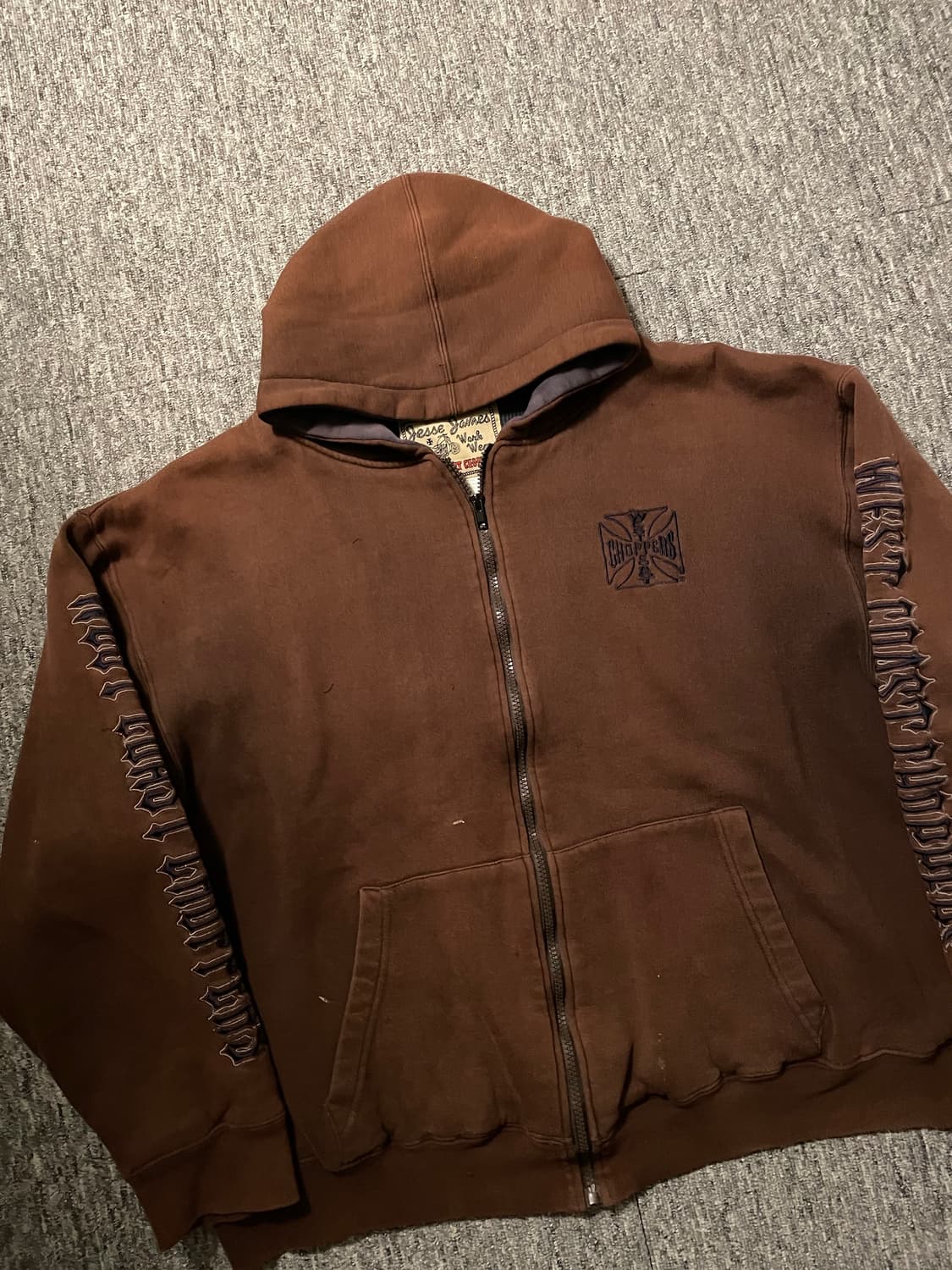 웨스트코스트차퍼스 와플 후드집업 브라운 [XL] 상품이미지1