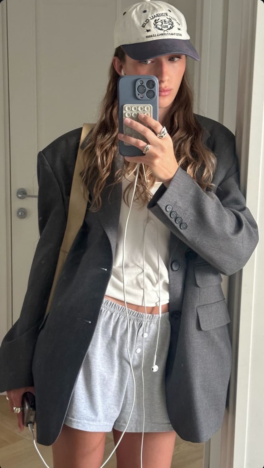 아니에스베(agnès b.) 차콜 그레이 2버튼 울 블레이저  상품이미지10