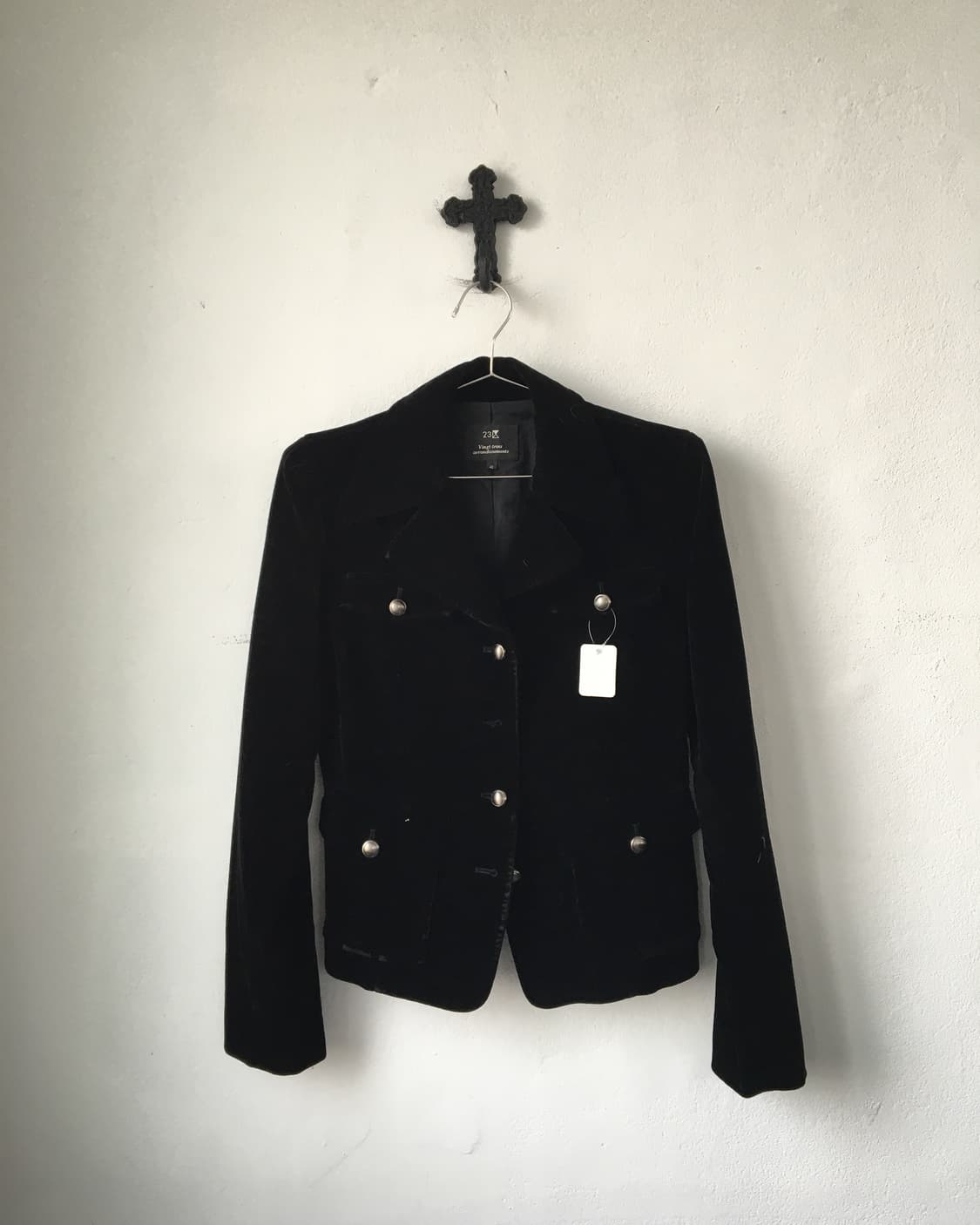 Button point velvet jacket 상품이미지2