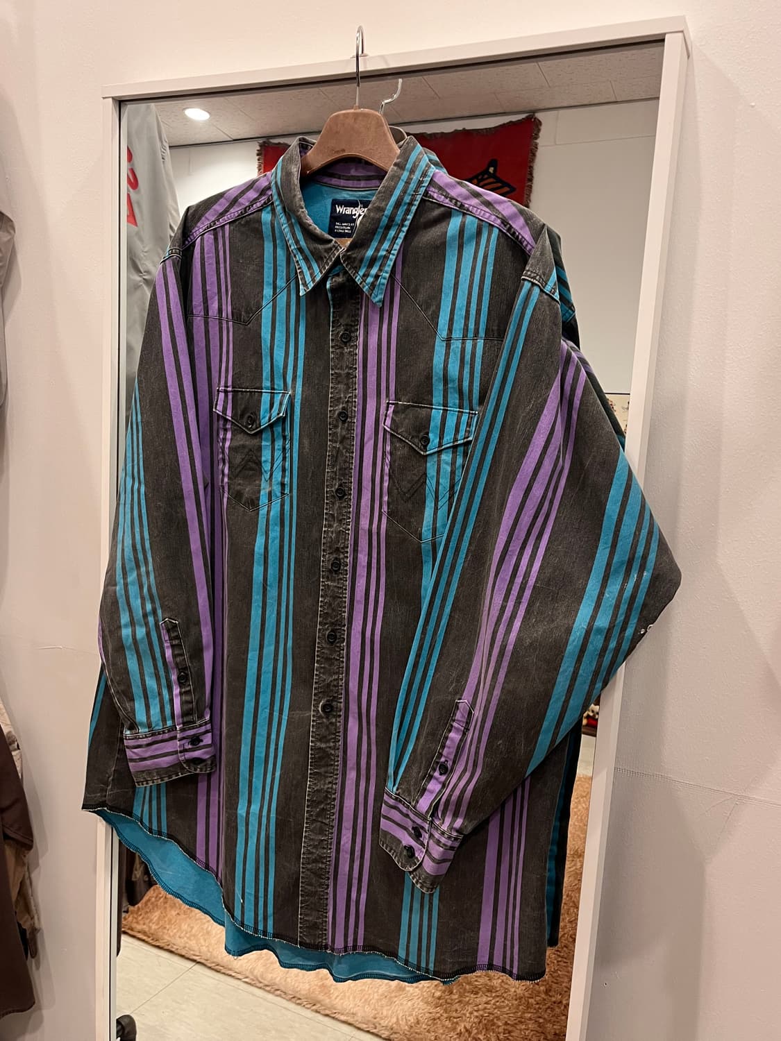 90s Wrangler 랭글러 스트라이프 웨스턴 셔츠 상품이미지1
