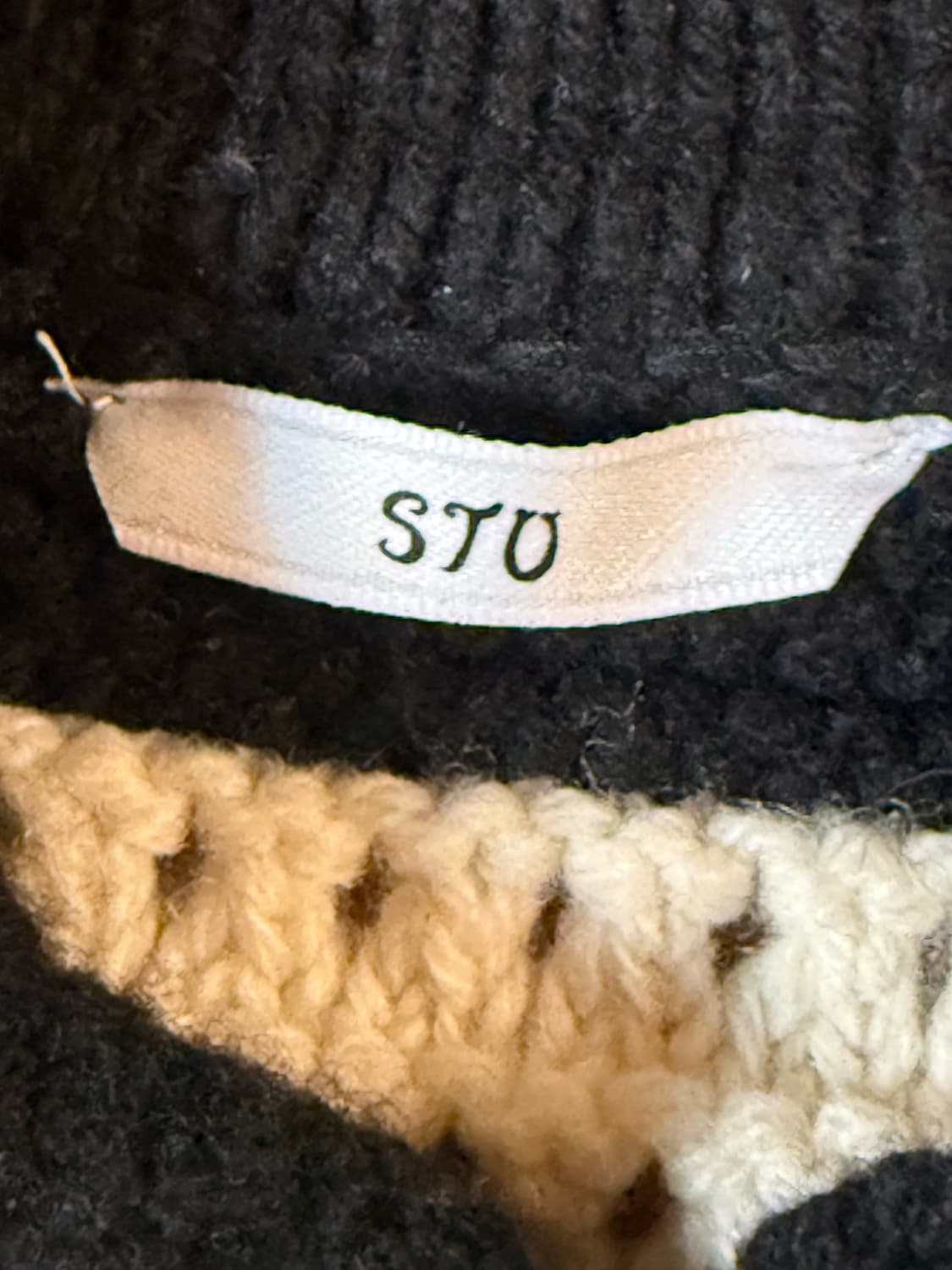 Stu 울 카라 스트라이프 가디건 블랙 m 상품이미지6