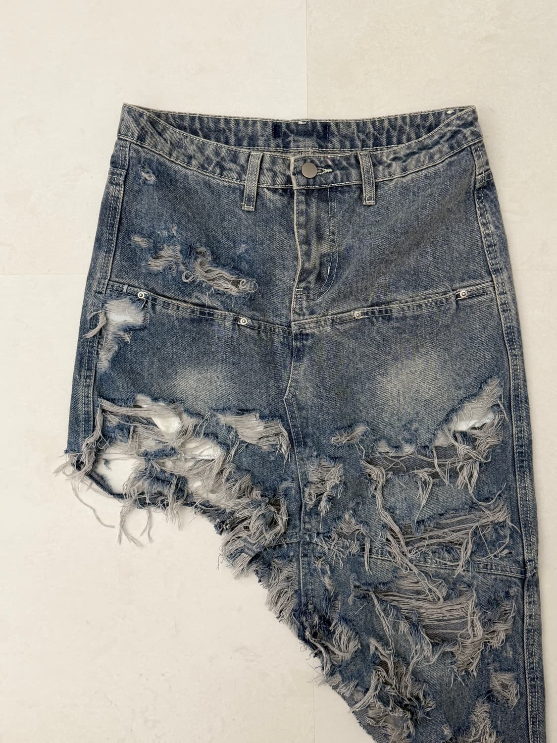 디스트레스 언발 청스커트  상품이미지4