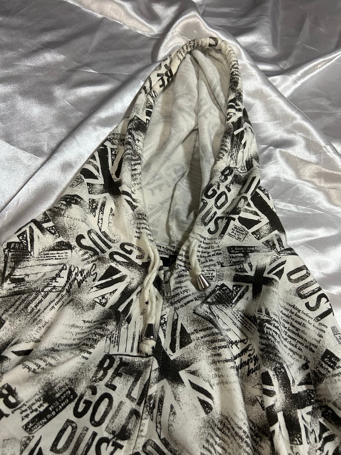 y2k paper printing hood zip-up 상품이미지2