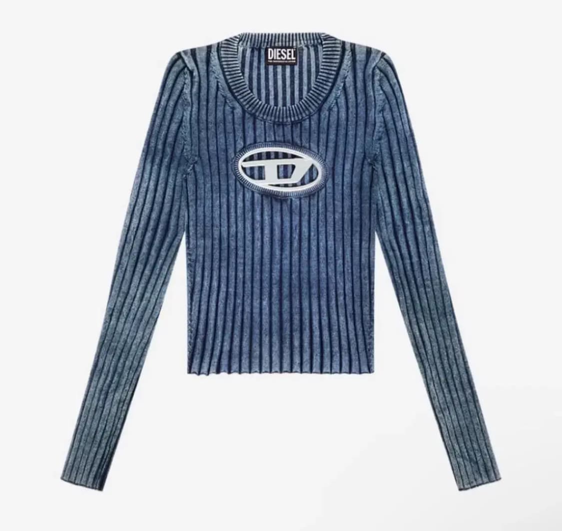 (새상품) 디젤 빅로고 워싱 니트 상품이미지1