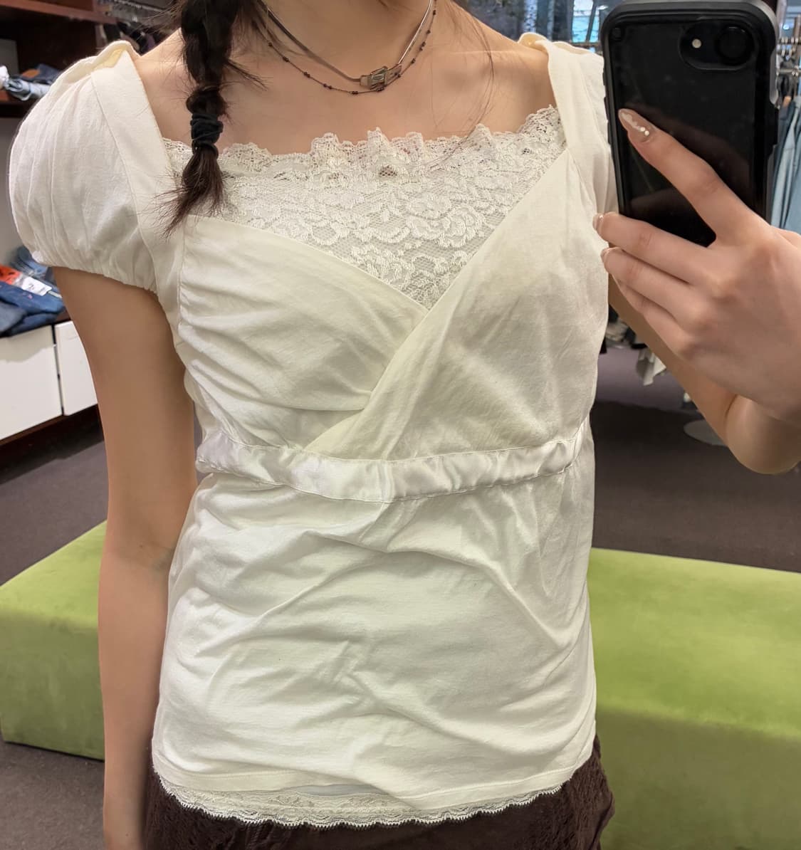 L)Japanese vintage 여성 엠파이어 라인 블라우스 상품이미지1