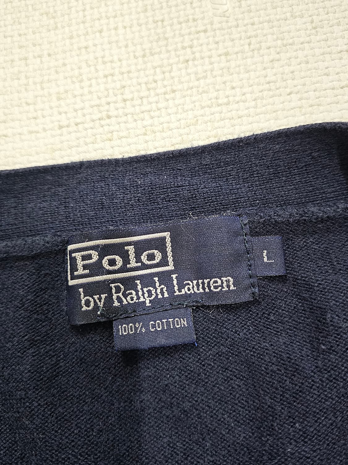 [L] 폴로 랄프로렌 네이비 코튼 브이넥 가디건 상품이미지4