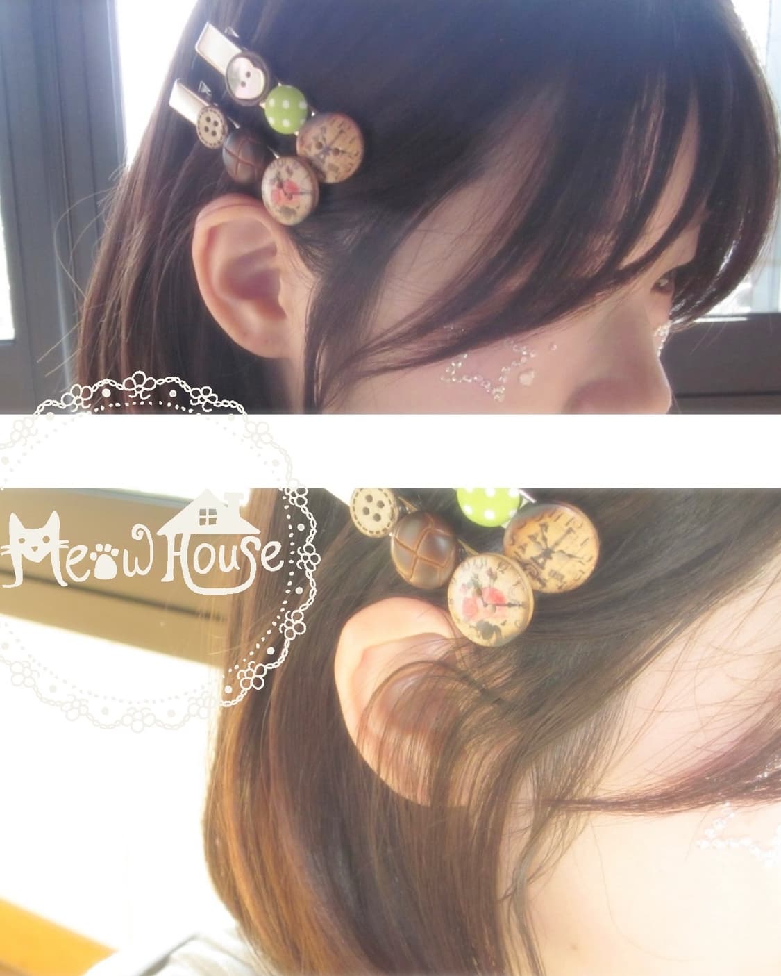 앤틱 브라운 핸드메이드 단추핀 상품이미지3