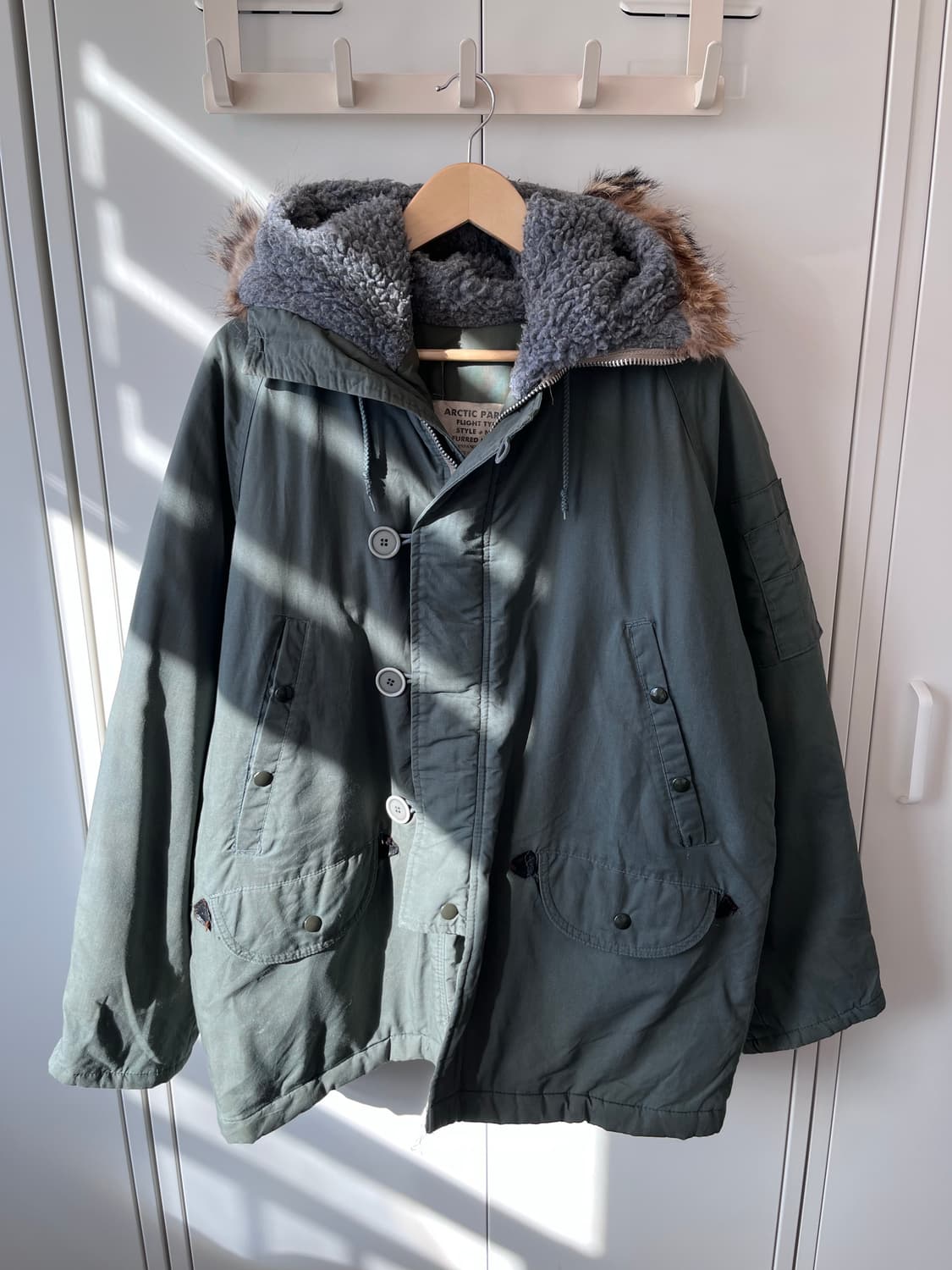 NB3 밀리터리 카키 야상 누빔 패딩 점퍼 상품이미지3